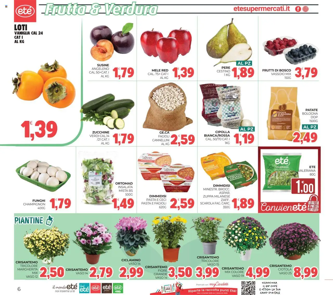 Volantino Eté del 21.10.2025 | Pagina: 6 | Prodotti: Funghi, Zucchine, Cestino, Vaso
