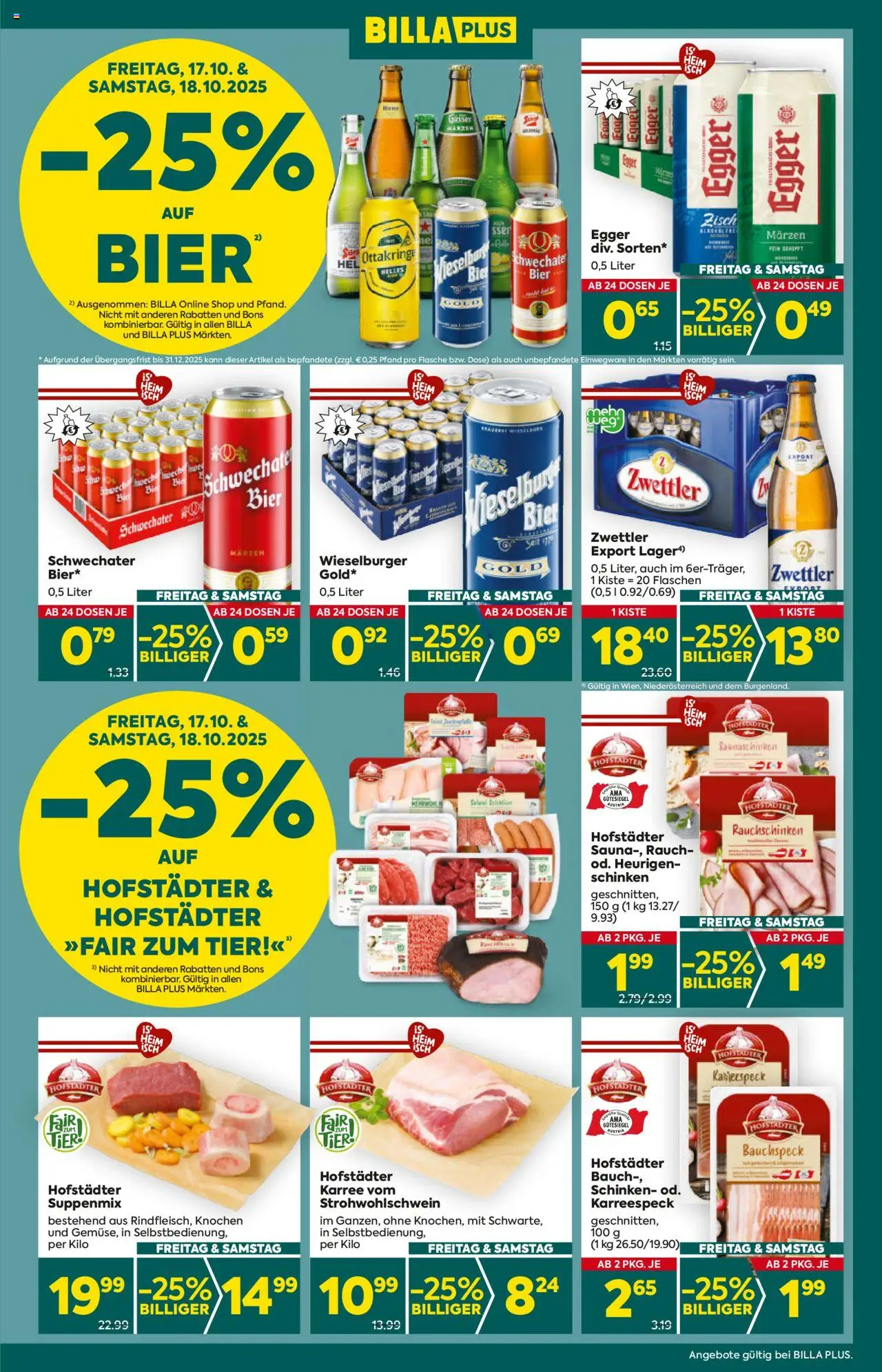 Billa Plus Flugblatt - Wien gültig ab 16.10.2025 | Seite: 3 | Produkte: Schinken, Bier