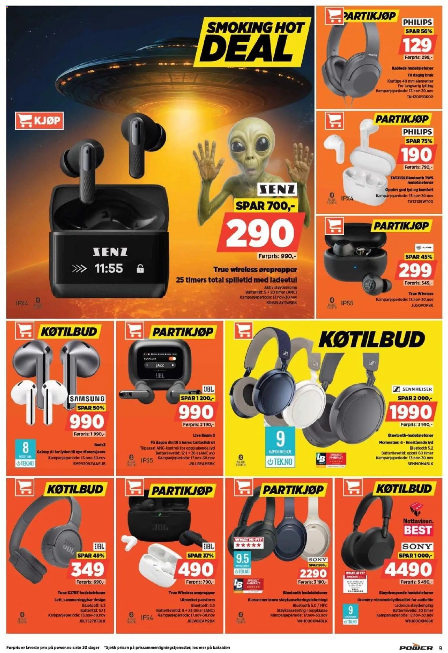 {H1} | Side: 9 | Produkter: Lyd, Hodetelefoner, Суміш дитяча, Ørepropper