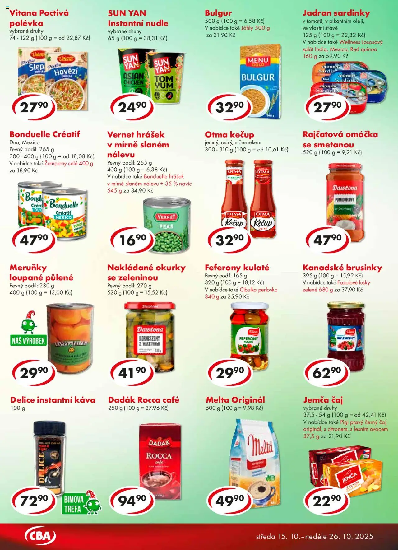 CBA leták od 15.10.2025 | Strana: 5 | Produkty: Káva, Čaj, Salát, Melta