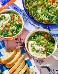 Lentegroentesoep met burrata en pesto, Soup with burrata and pesto - Voorbeeld van een folder van Albert Heijn, geldig van 20.03.2026 | Pagina: 16