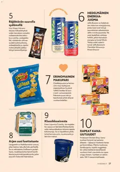 K-Citymarket-mainoslehti voimassa 25.03.2026 alkaen | Sivu: 27 | Tuotteet: Kana, Cheddar, Energiajuoma, Kerma