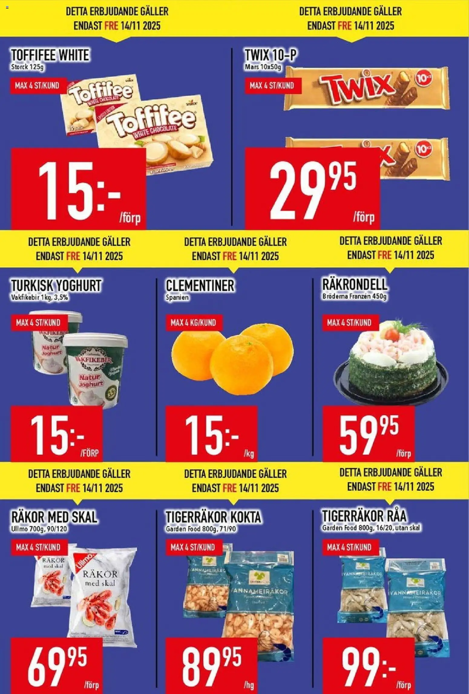 Matdax reklamblad aktuell från 10.11.2025 | Sida: 6 | Produkter: Galler, Räkor, Yoghurt