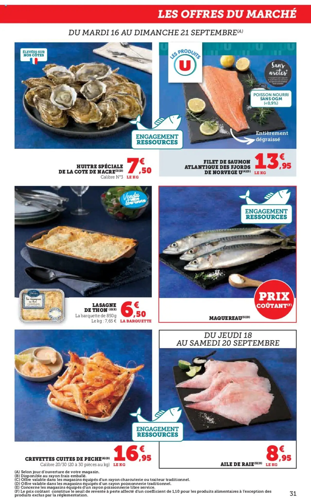  | Page: 31 | Produits: Aile de raie, Thon, Filet de saumon, Poisson