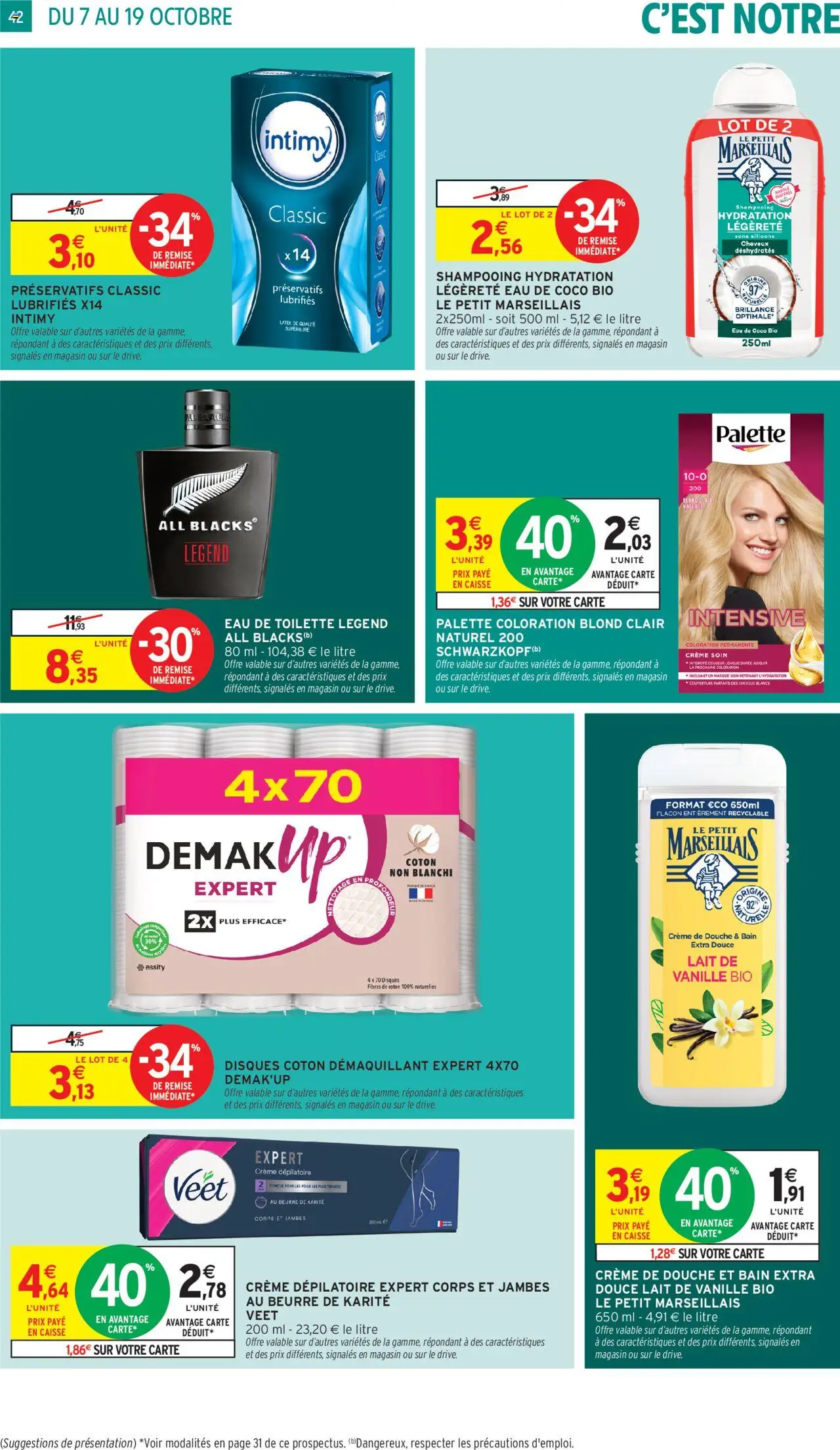 {H1} | Page: 42 | Produits: Démaquillant, Crème dépilatoire, Couverture, Douche