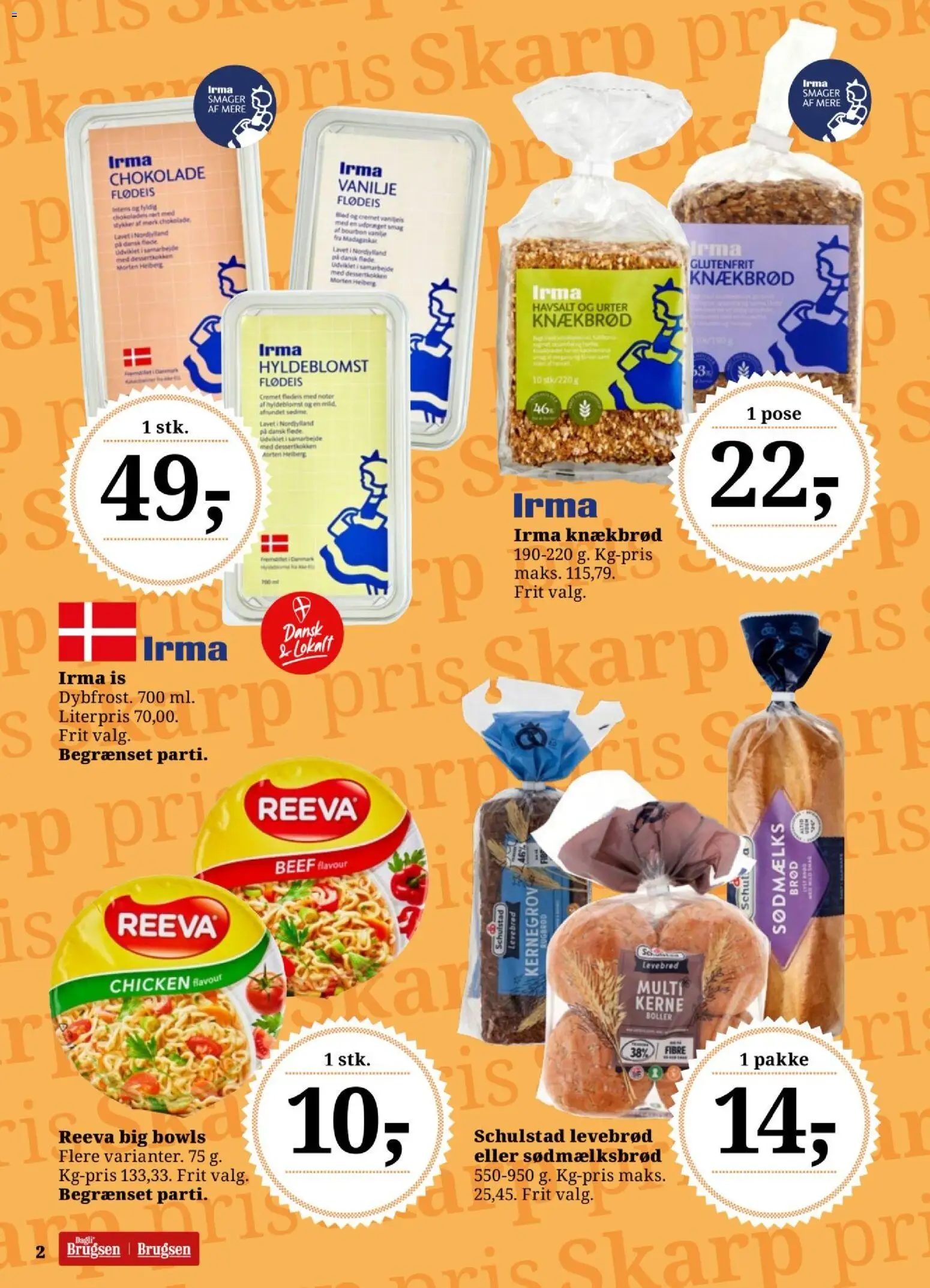 Dagli'Brugsen tilbudsavis – gyldig fra 10.04.2026 | Side: 2 | Produkter: Brød, Flødeis, Rugbrød, Knækbrød