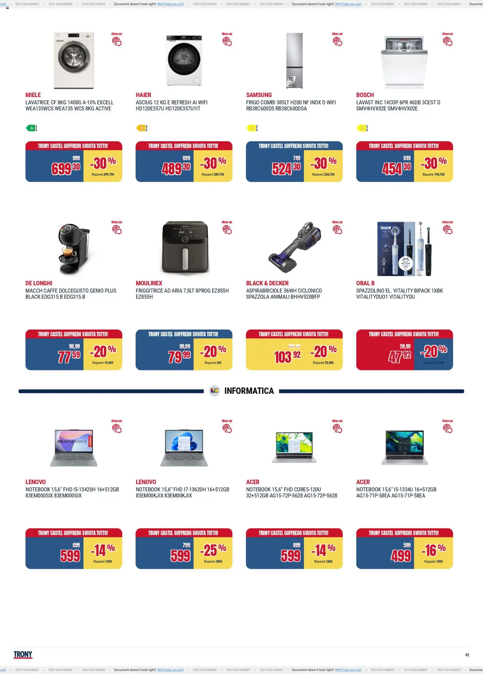 Volantino Trony del 17.04.2026 | Pagina: 2 | Prodotti: Spazzola, Miele, Friggitrice, Samsung