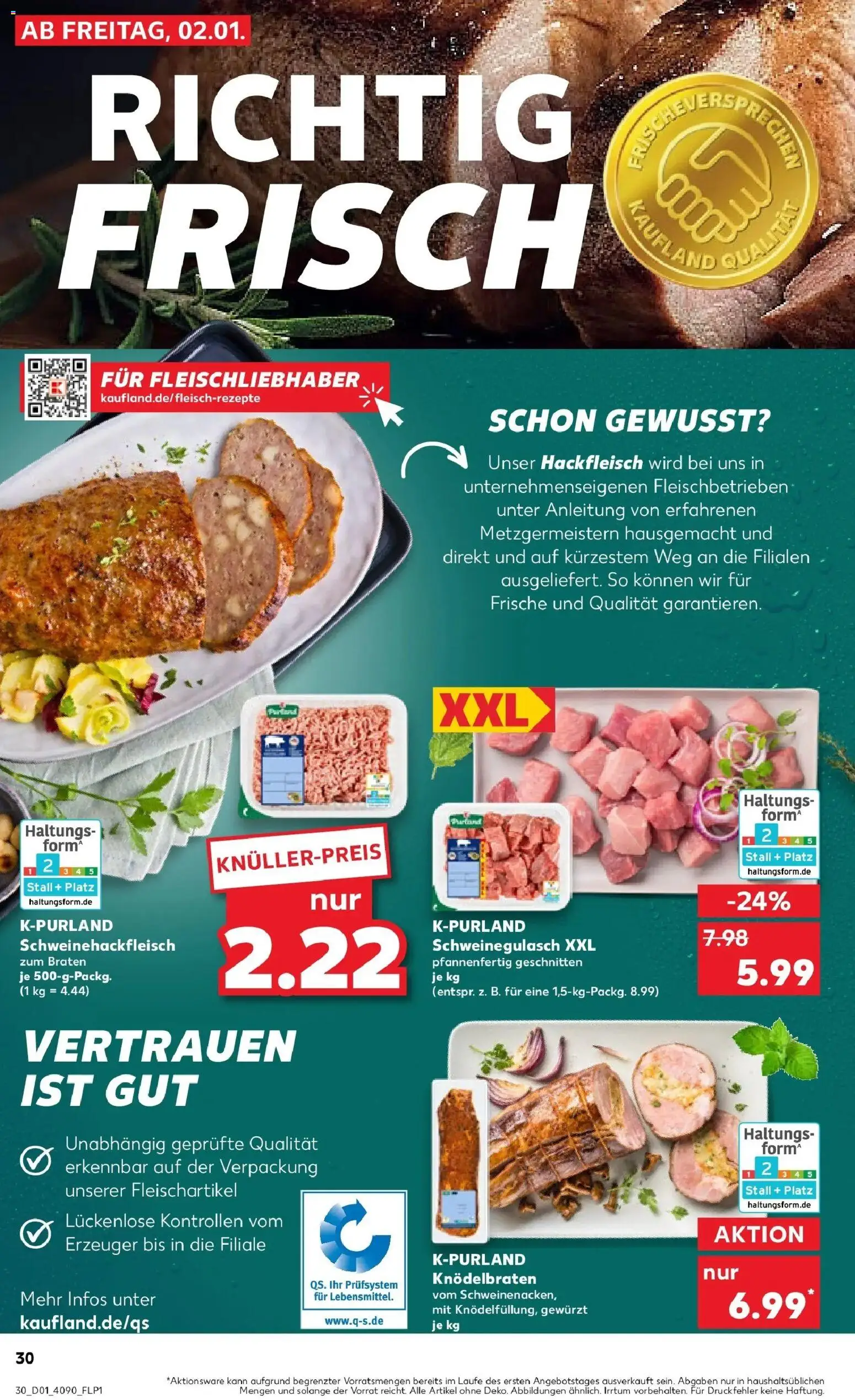 Kaufland prospekt Mainz	 – gültig ab 05.01.2026 | Seite: 30 | Produkte: Schweinegulasch, Hackfleisch
