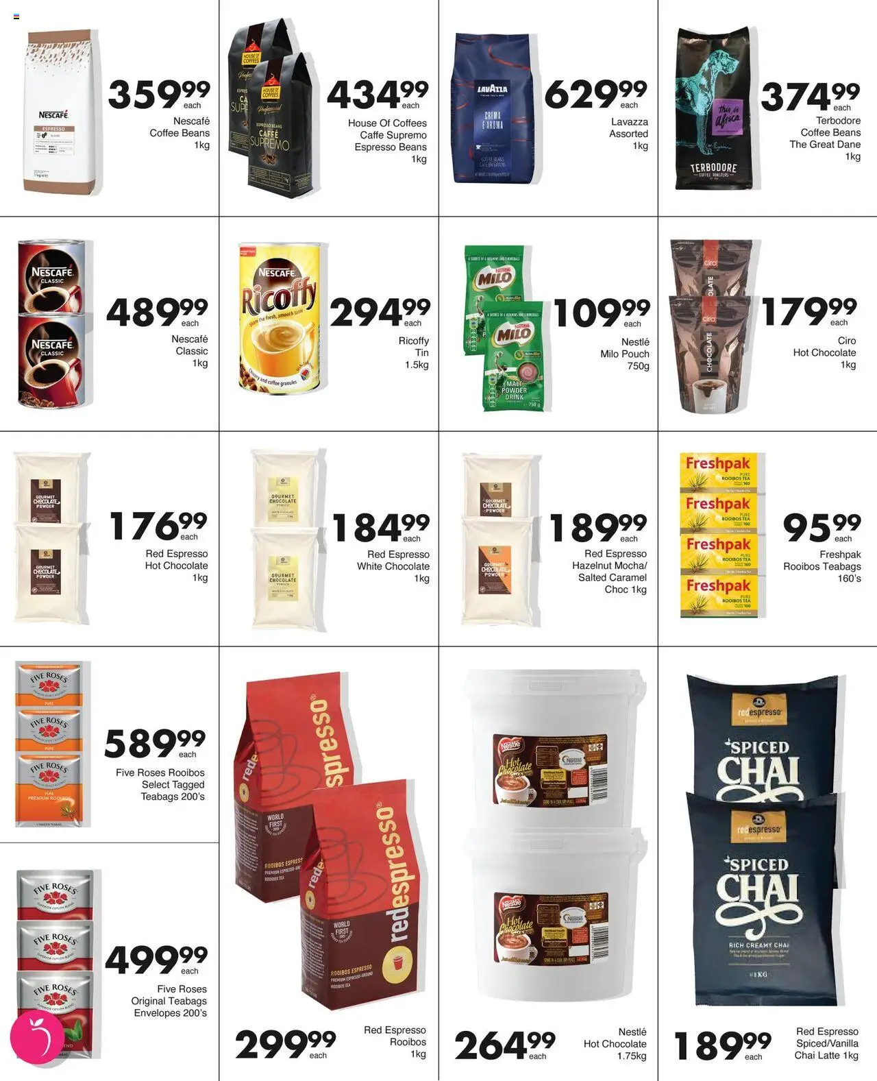 Save Catering Specials  │ valid from 04.08.2025 | Page: 14 | Products: Hot chocolate, Coffee, Peach, Caramel