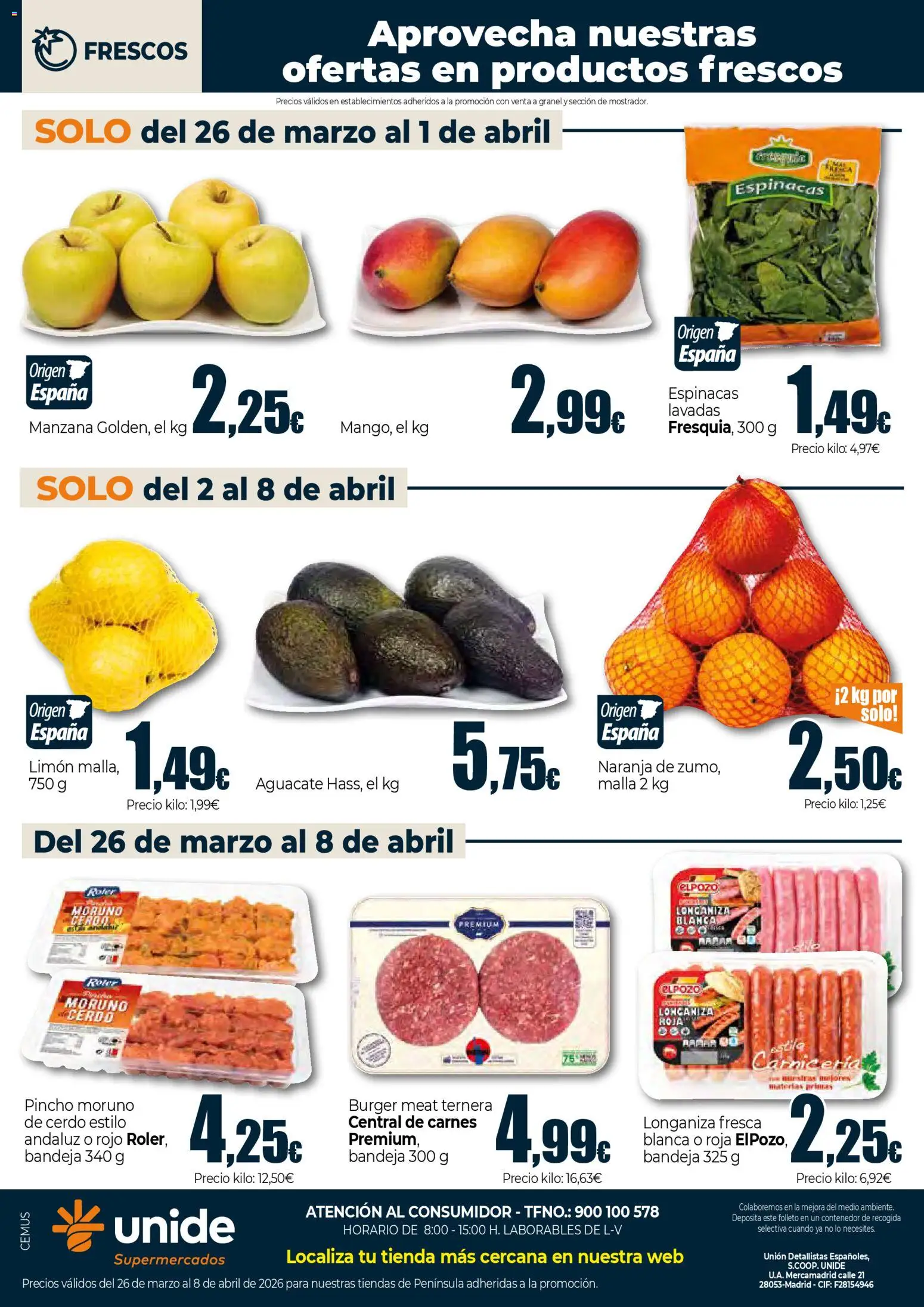 Unide - Vuelve Goyo, vuelve el ahorro  Super │ válido desde el 26.03.2026 | Página: 8 | Productos: Cerdo, Πορσελάνη, Longaniza, Bandeja