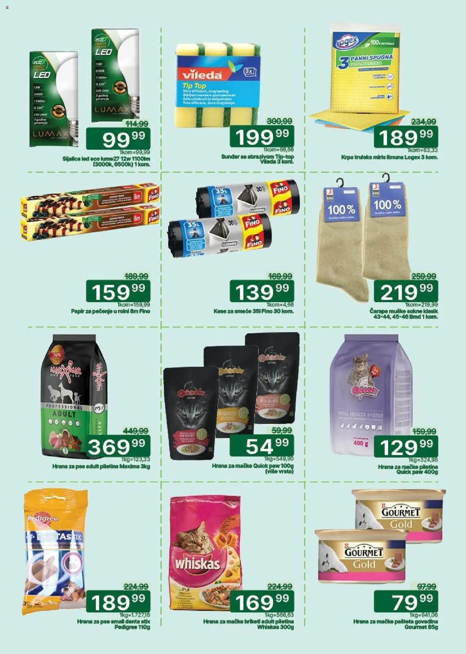 Univerexport katalog - važi od 02.03.2026 | Strana: 31 | Proizvode: Papir za pečenje, Hrana za mačke, Vileda, Pašteta