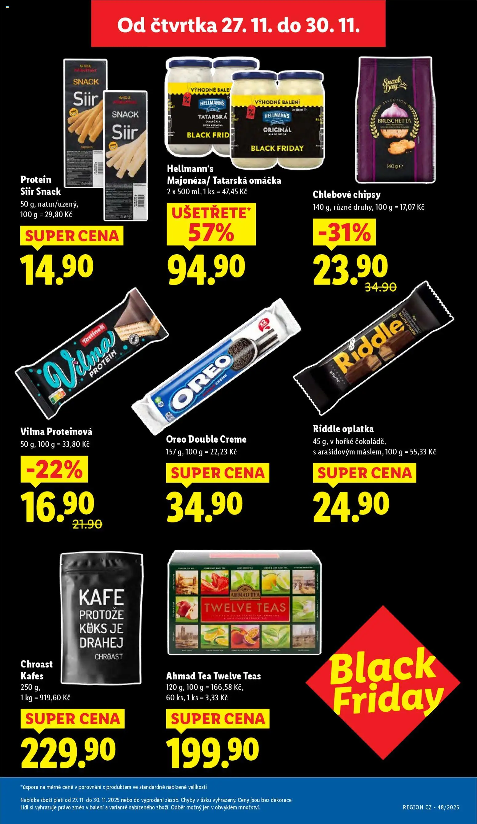 Lidl Black Friday od 27.11.2025 | Strana: 11 | Produkty: Hellmann's, Ahmad tea, Chipsy, Kafe