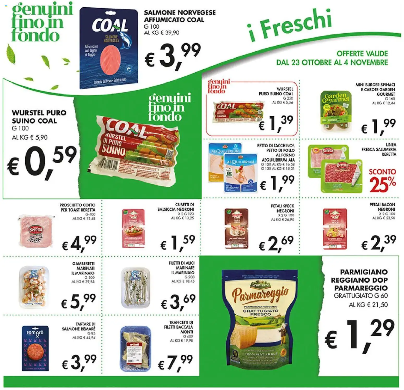 Volantino Coal del 23.10.2025 | Pagina: 10 | Prodotti: Salmone, Prosciutto, Forno, Gamberetti