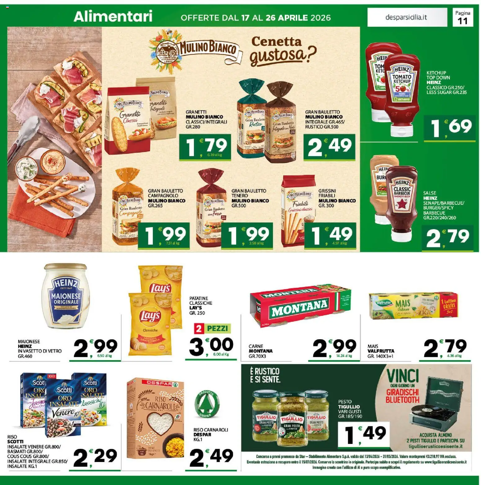 Volantino Despar del 17.04.2026 | Pagina: 11 | Prodotti: Riso Carnaroli, Ketchup, Maionese, Mais