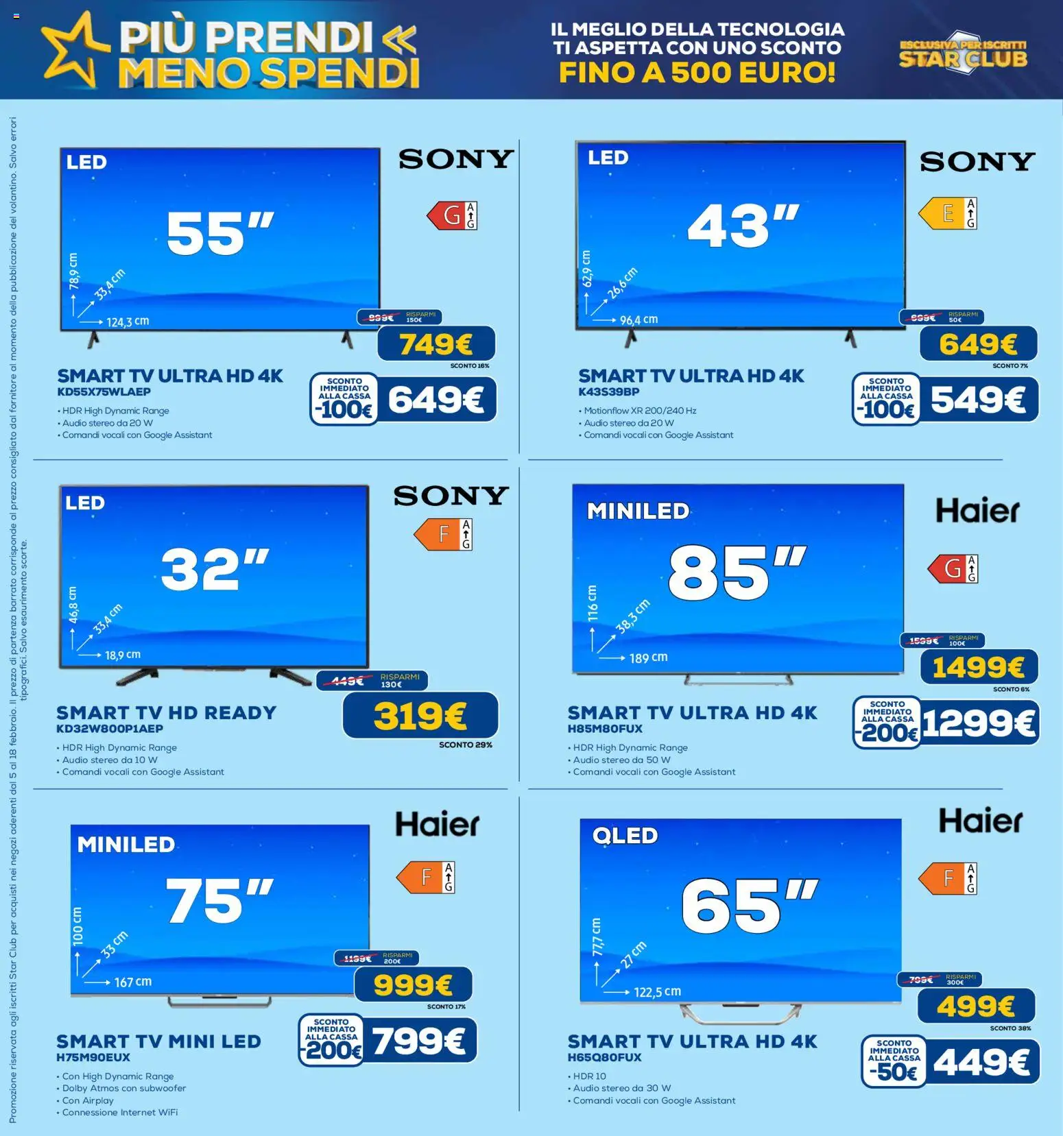 Volantino Euronics del 19.02.2026 | Pagina: 16 | Prodotti: smart TV, TV, Audio