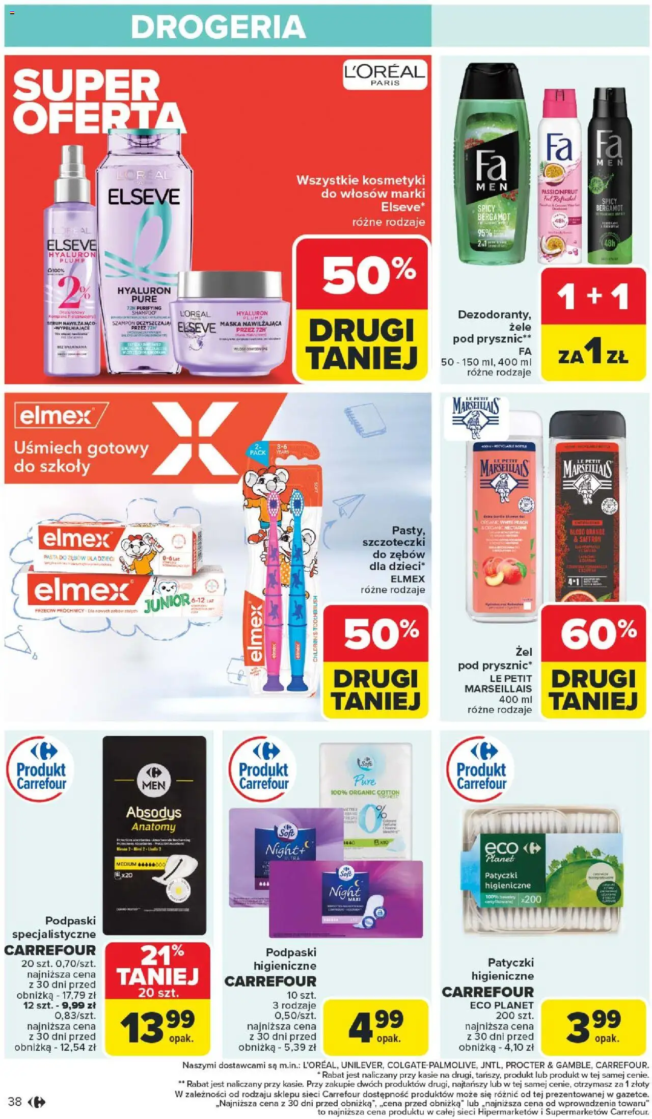 Carrefour Gazetka od 18.08.2025 | Strona: 40 | Produkty: Drogeria, Kosmetyki, Szampon, Pasta do zębów