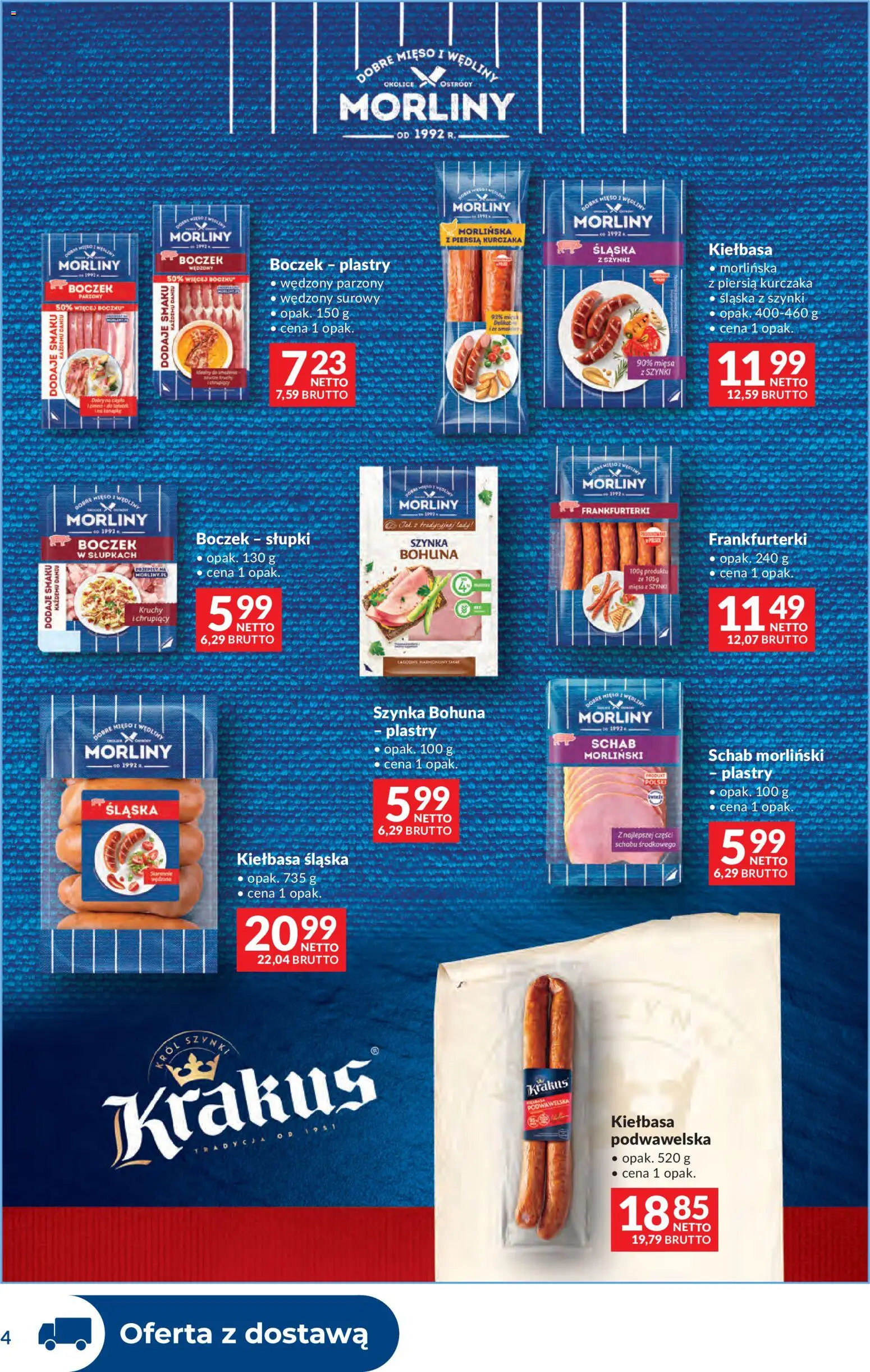 Makro Gazetka - Dystrybucja do sklepów od 03.03.2026 | Strona: 4 | Produkty: Kiełbasa, Frankfurterki, Boczek, Kiełbasa podwawelska