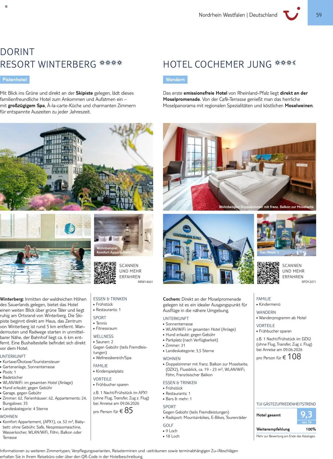 TUI Urlaub mit eigener Anreise 2025/26 – gültig ab 01.11.2025 | Seite: 59 | Produkte: Bett, Ski