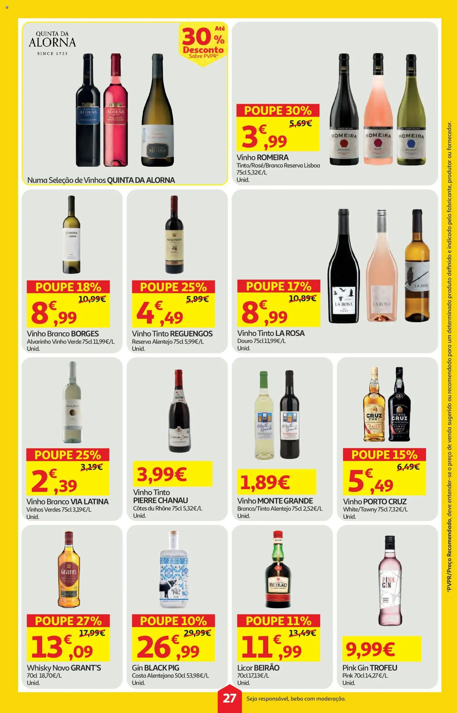 Auchan folheto │ válido de 09.04.2026 | Página: 27 | Produtos: Whisky, Vinho, Gin, Vinho tinto