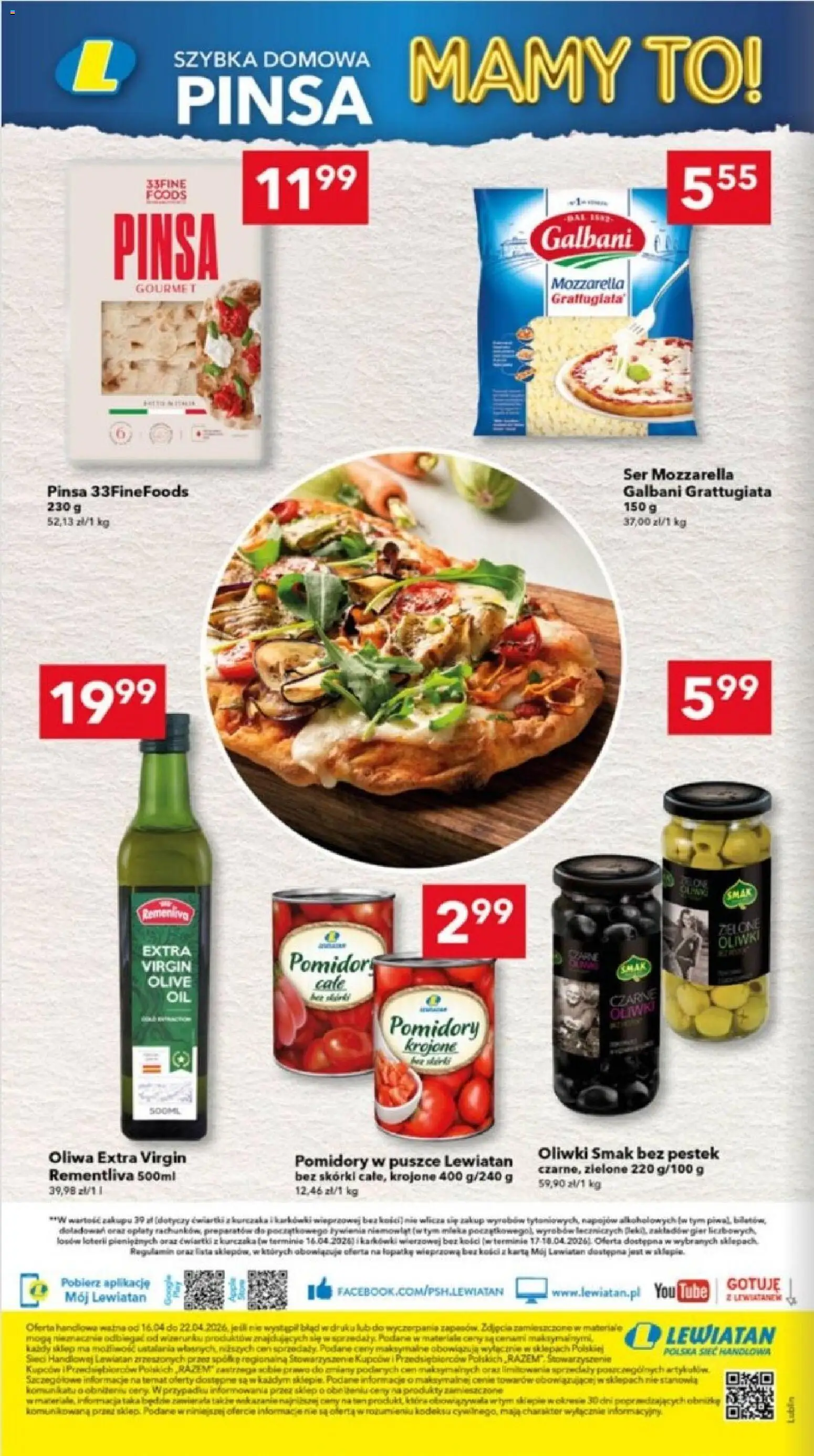 Lewiatan gazetka - Lublin od 16.04.2026 | Strona: 8 | Produkty: Oliwa extra virgin, Ser, Pomidory, Mozzarella