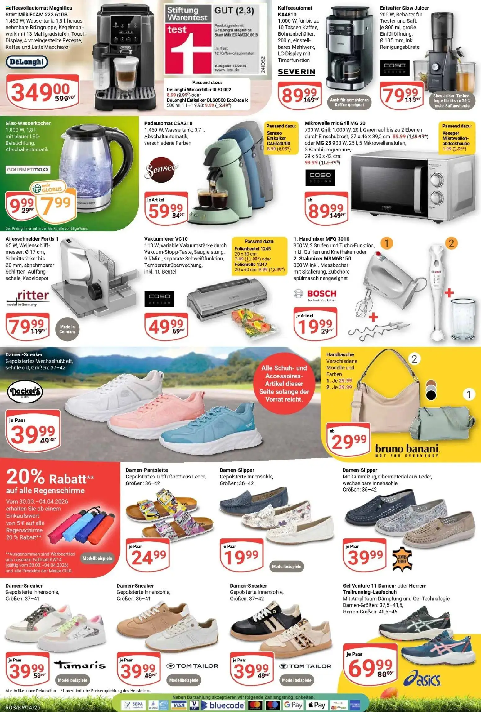 Globus prospekt Lambrechtshagen	 – gültig ab 29.03.2026 | Seite: 26 | Produkte: Mikrowelle, Entsafter, Handmixer, Handtasche