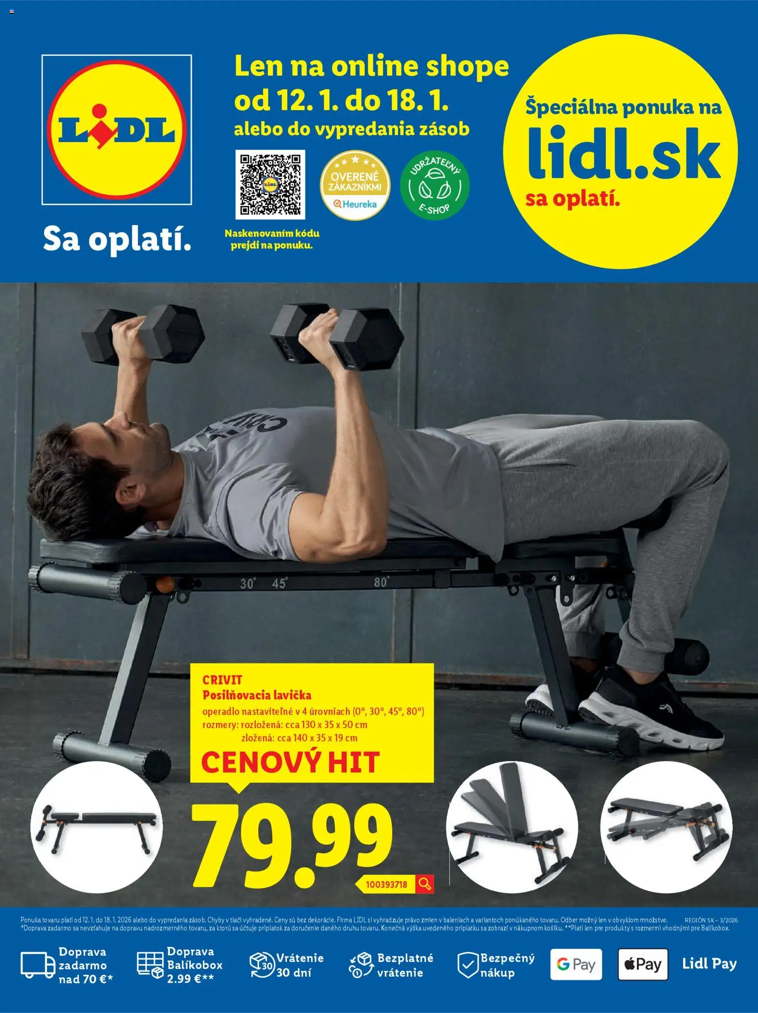 Nové Lidl akcie – leták je platný od 12.01.2026 | Strana: 1 | Produkty: Lavička
