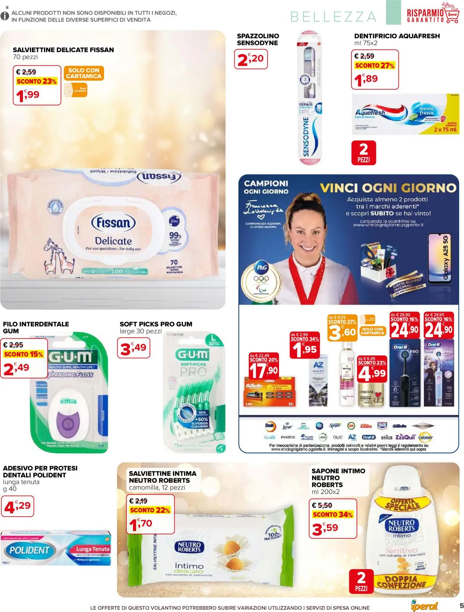 Volantino Iperal del 11.12.2025 | Pagina: 5 | Prodotti: Sapone, Dentifricio, Spazzolino, Intimo