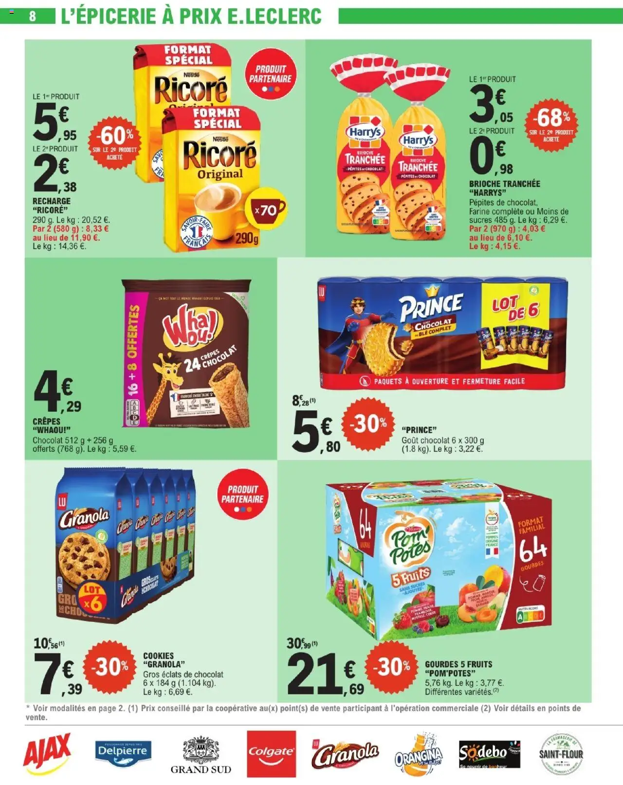  | Page: 8 | Produits: Orangina, Ricoré, Biscuits, Granola