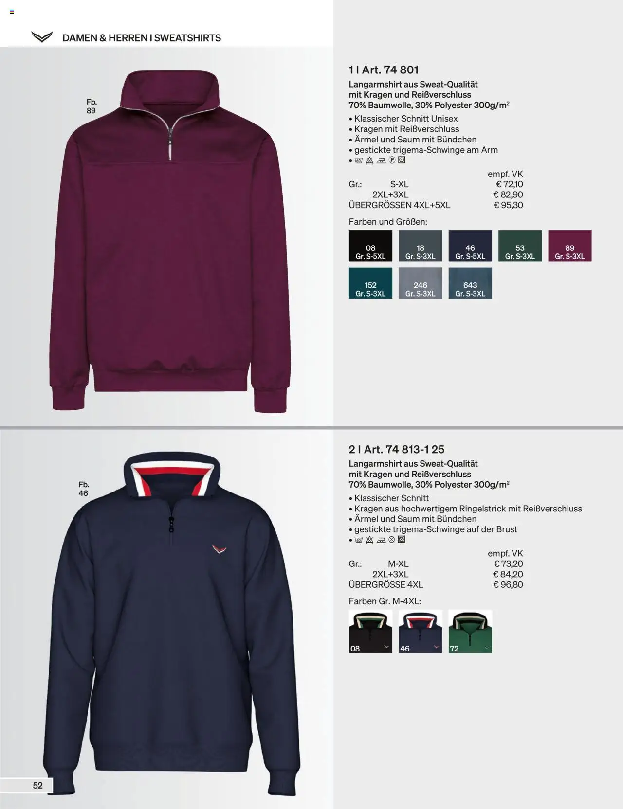 Trigema Prospekt 	 - gültig ab dem 01.09.2025 | Seite: 52 | Produkte: Langarmshirt