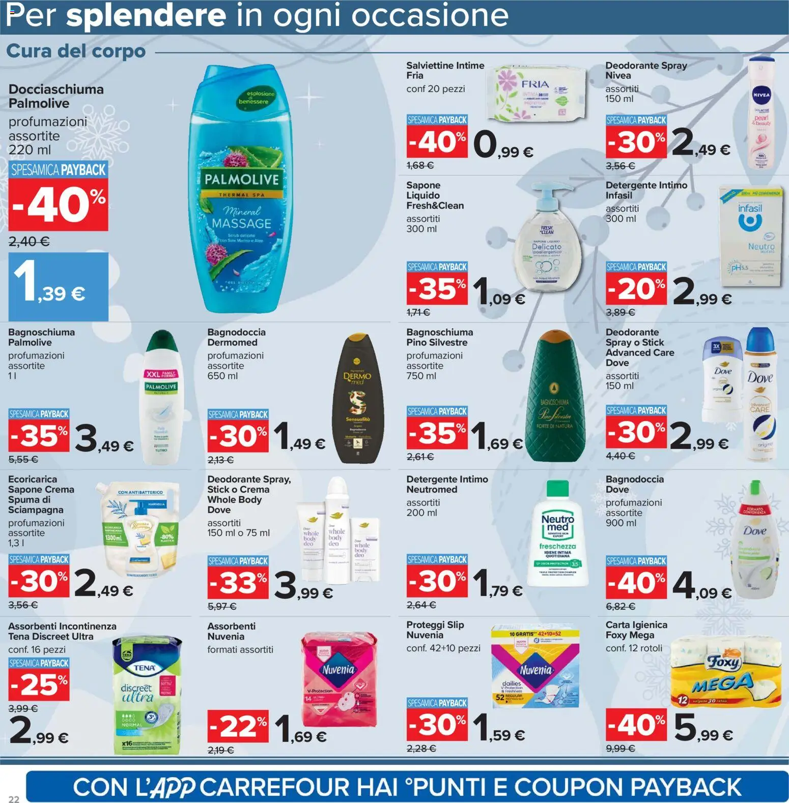 Volantino Carrefour del 13.03.2026 | Pagina: 22 | Prodotti: Crema, Carta igienica, Scrub, Slip