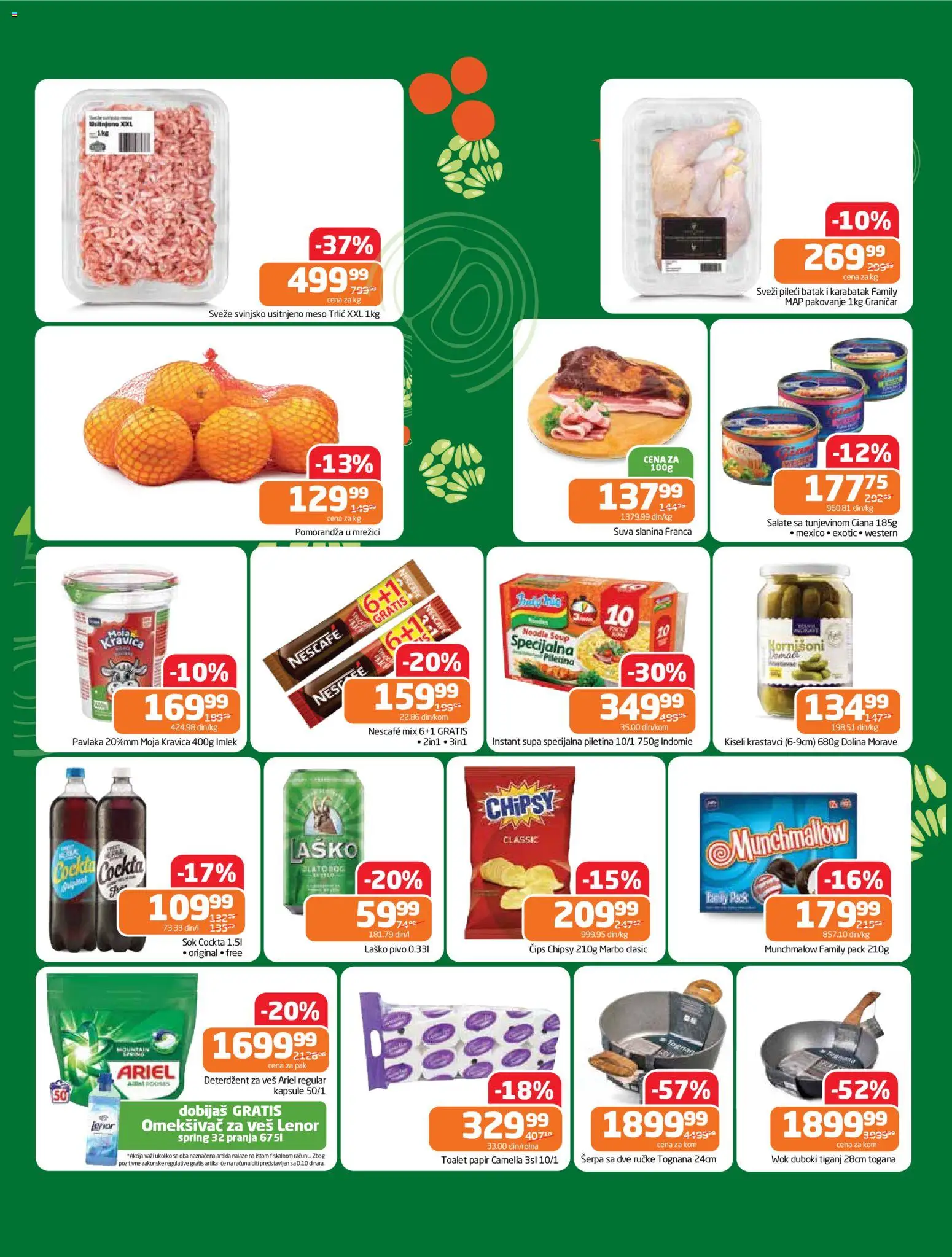 Gomex katalog - važi od 25.02.2026 | Strana: 2 | Proizvode: Ariel, Moja kravica, Sok, Omekšivač za veš