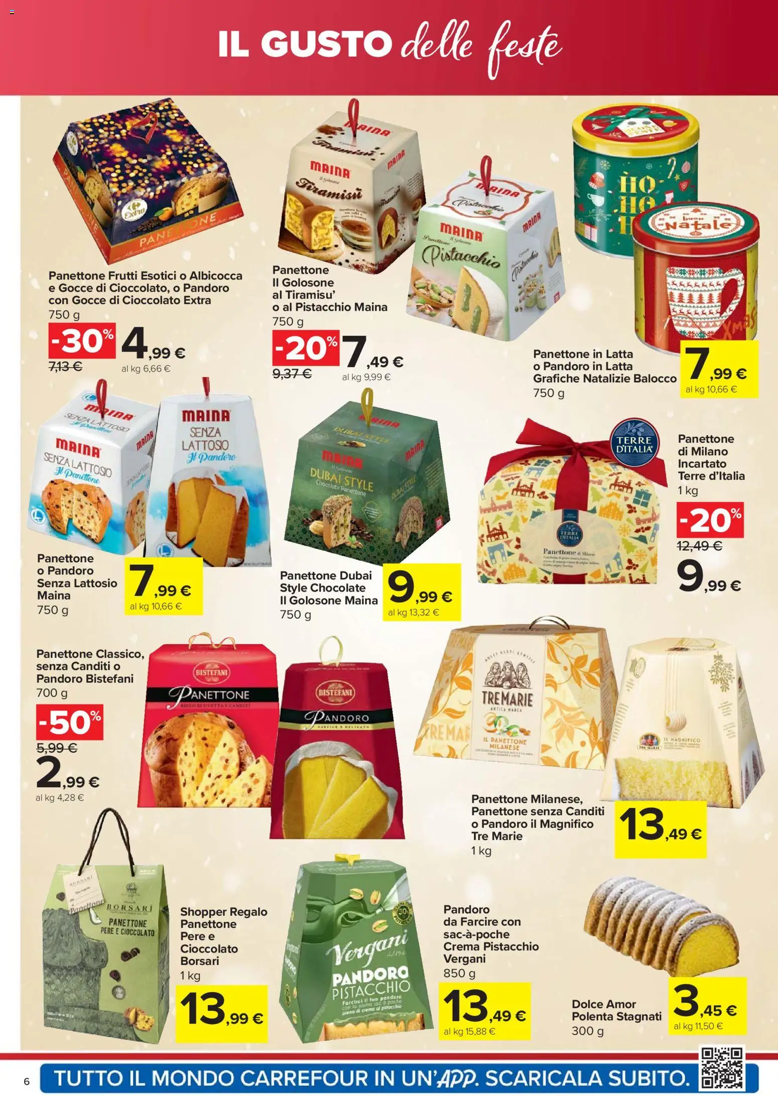 Volantino Carrefour del 18.12.2025 | Pagina: 6 | Prodotti: Crema, Cioccolato, Pandoro, Panettone