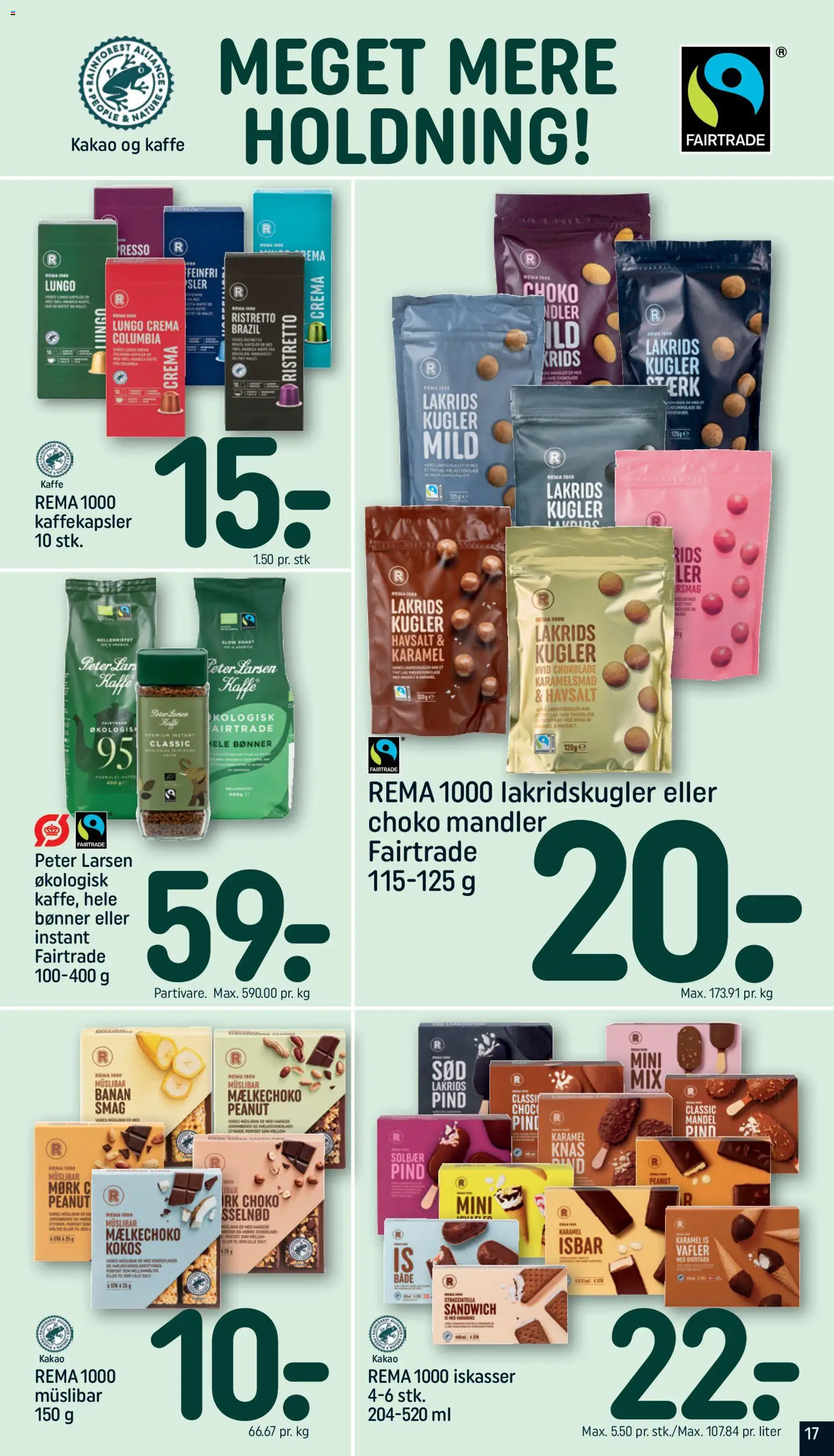 Rema 1000 tilbudsavis – gyldig fra 31.01.2026 | Side: 17 | Produkter: Chokolade, Bønner, Kakao, Is