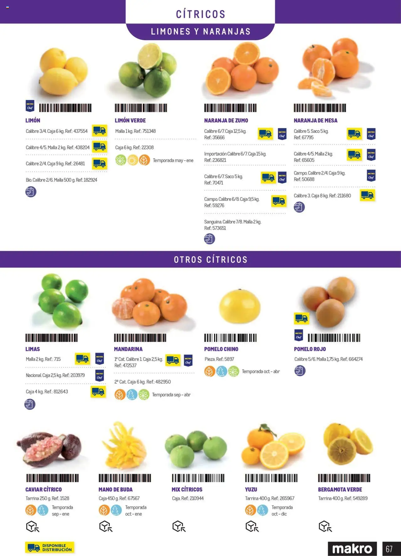 Makro catálogo │ válido desde el 01.01.2025 | Página: 67 | Productos: Naranjas, Mesa, Caja