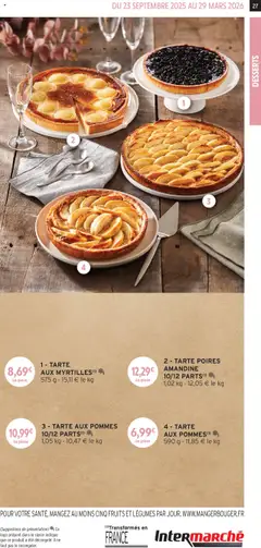 Intermarché - Prévisualisation de 3 - TARTE AUX POMMES 10/12 PARTS(1), Apple tart, 10/12 servings. valide à partir de 23.09.2025 | Page: 27
