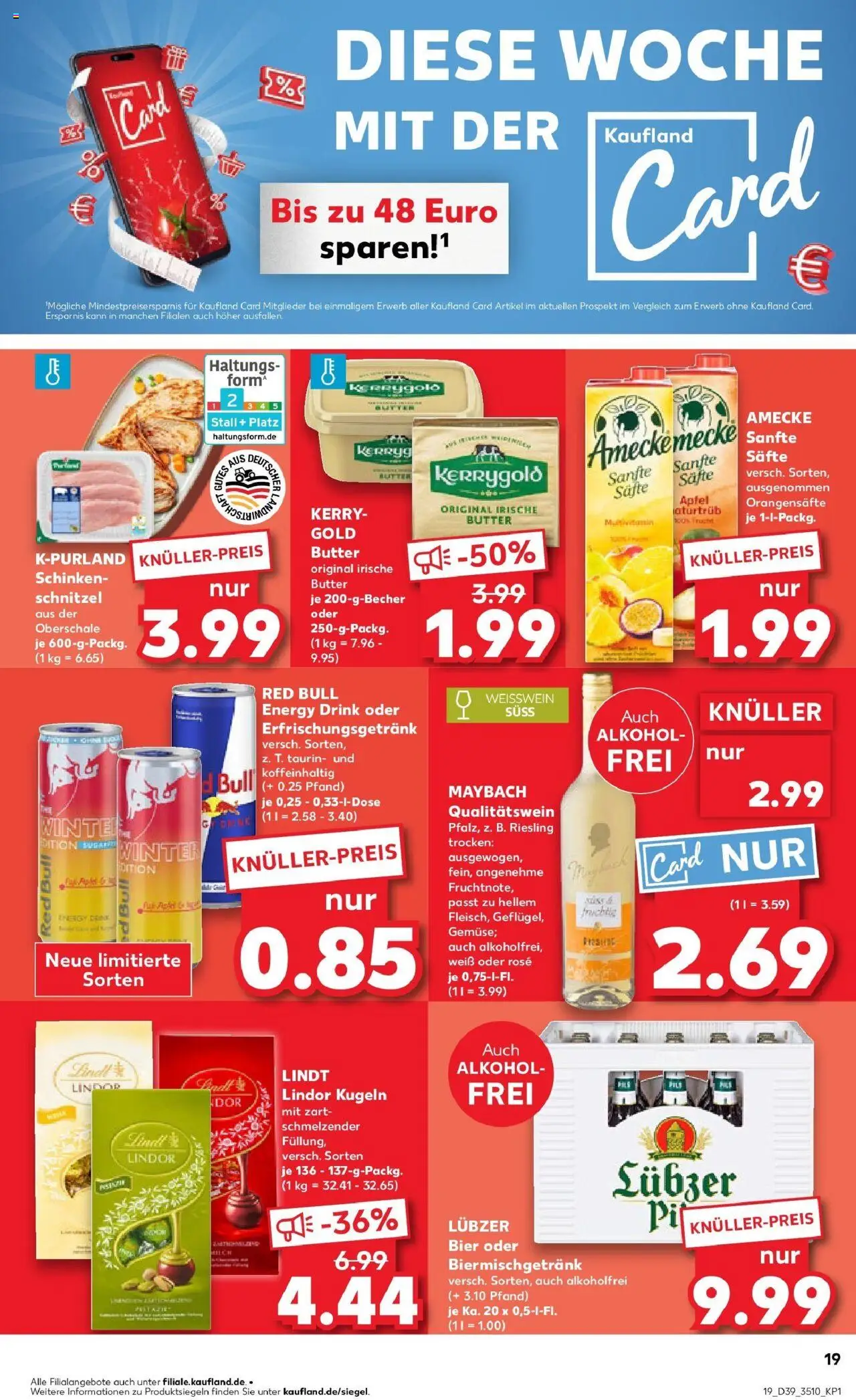 Kaufland prospekt Bad Langensalza	 – gültig ab 28.09.2025 | Seite: 19 | Produkte: Red bull, Milch, Energy, Schinken