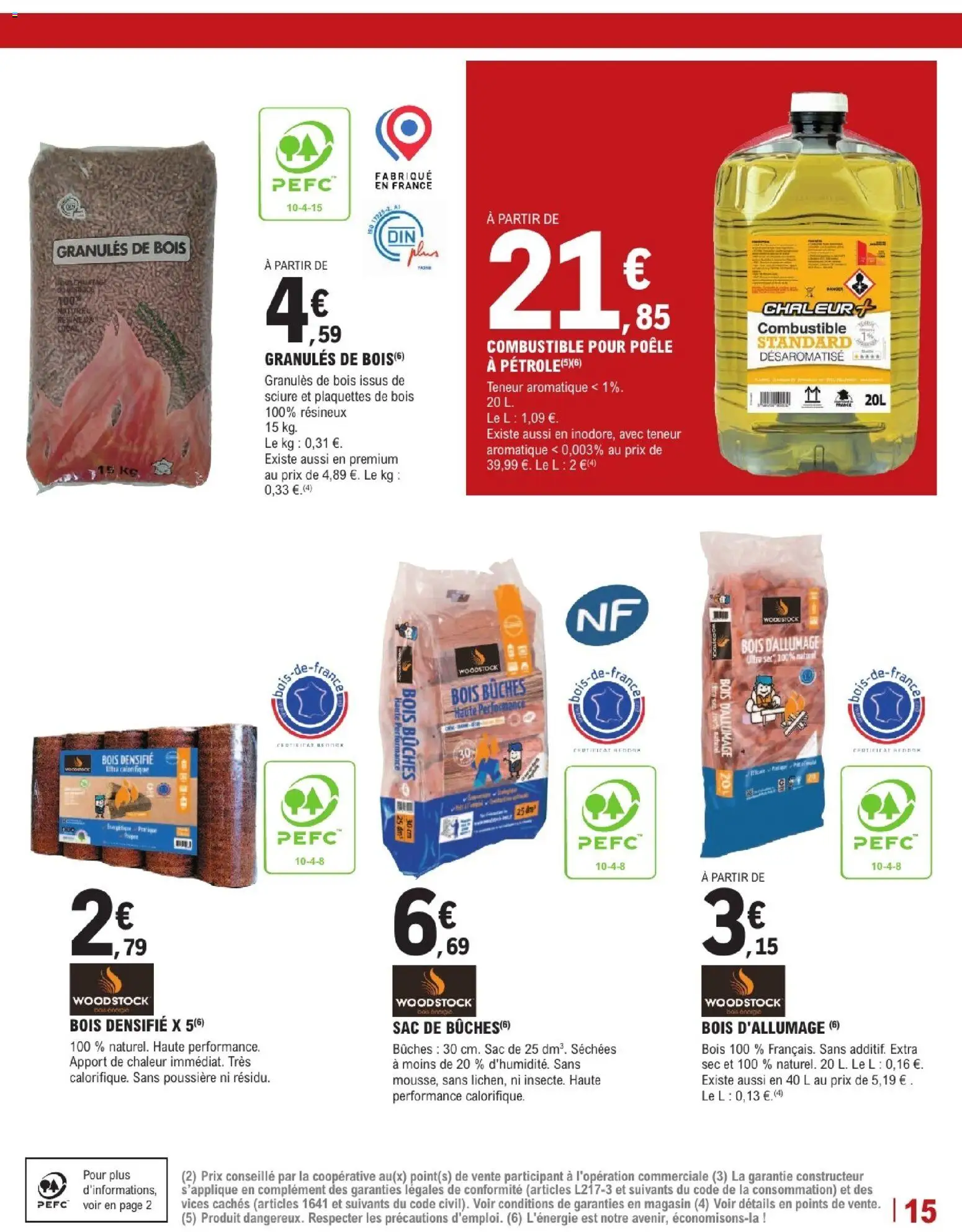 {H1} | Page: 15 | Produits: Sac, Poêle, Combustible, Granules de bois