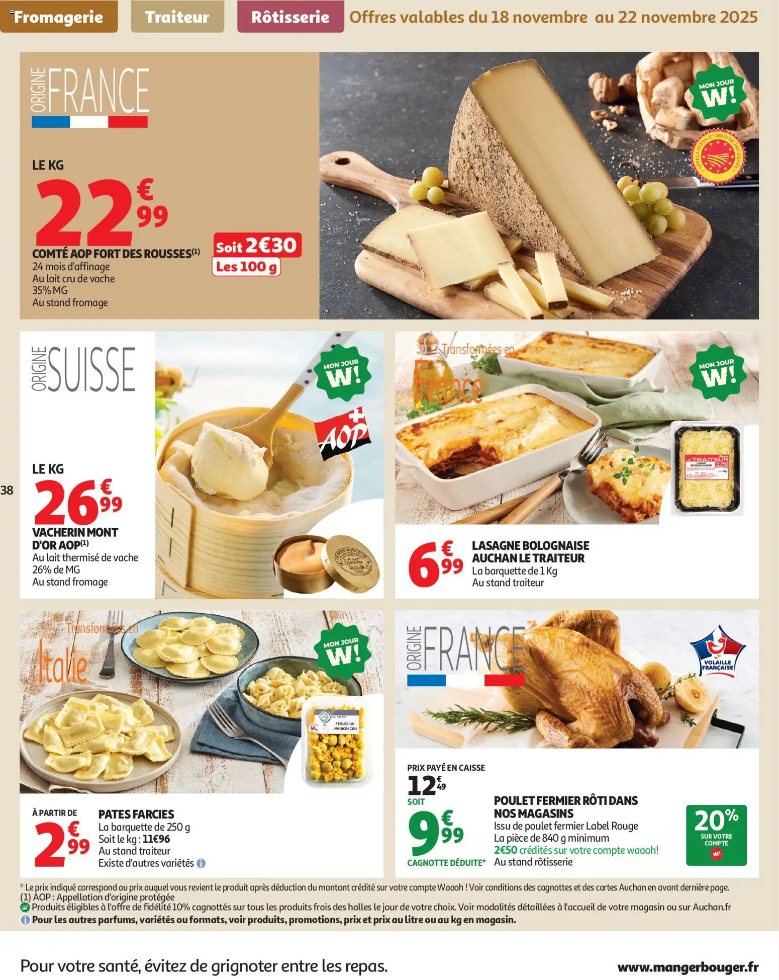 {H1} | Page: 38 | Produits: Volaille, Lait, Jambon, Pâtes