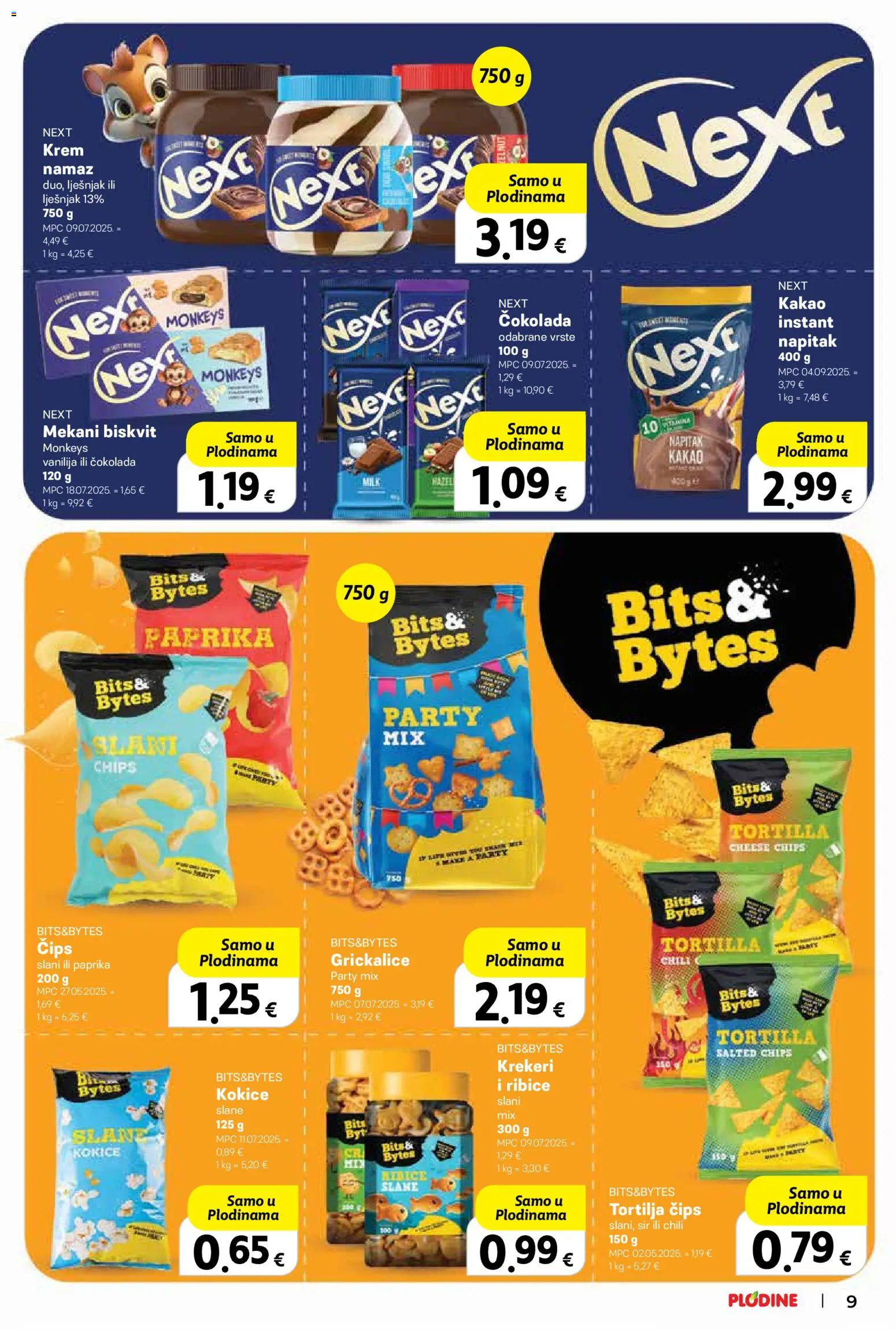 Plodine katalog | vrijedi od 29.10.2025 | Stranica: 9 | Proizvodi: Čokolada, Paprika, Čips, Lješnjak