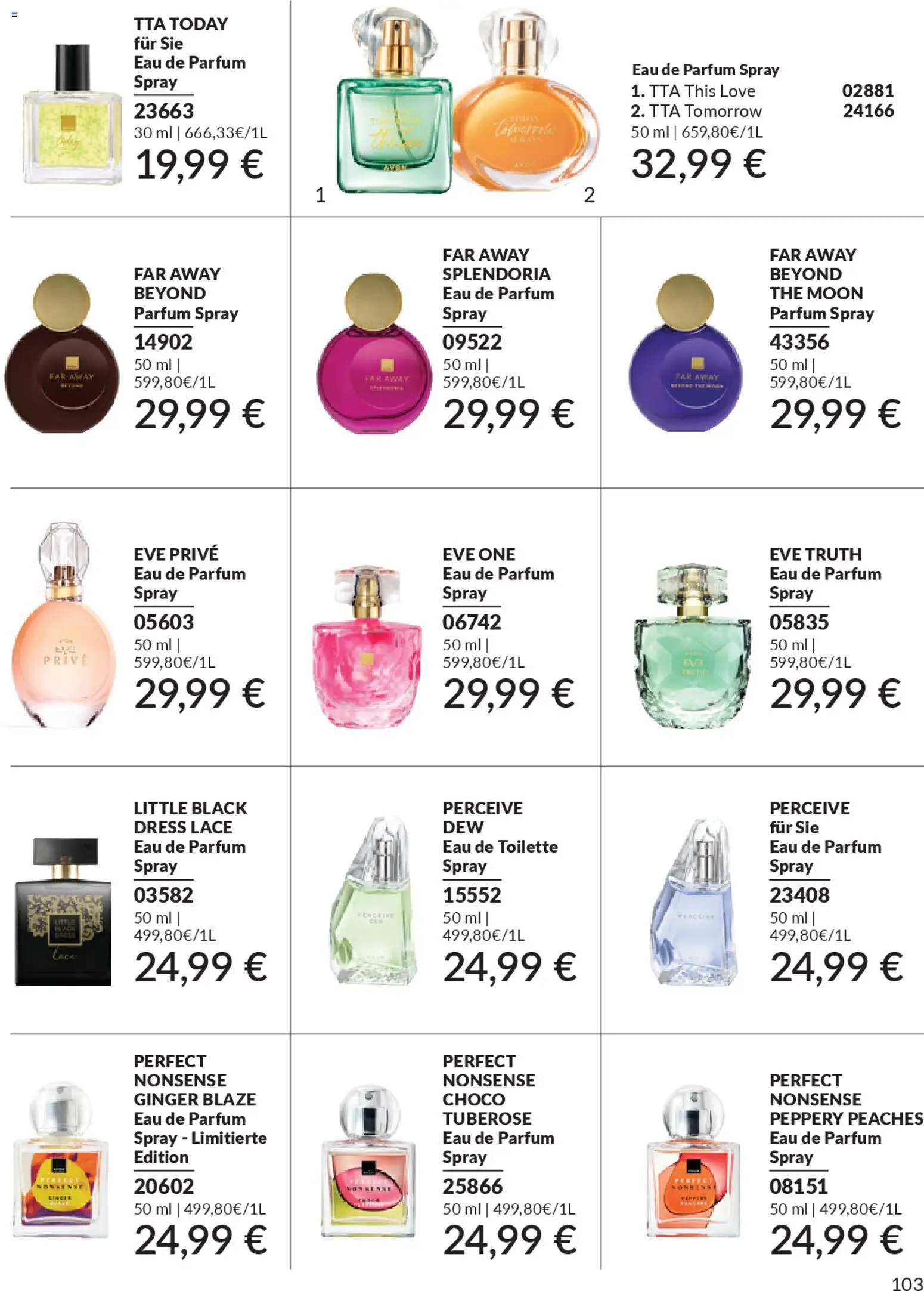 AVON Katalog Januar 2026 – gültig ab 01.01.2026 | Seite: 105 | Produkte: Toilette, Parfüm, Eau de Toilette, Eau de Parfum
