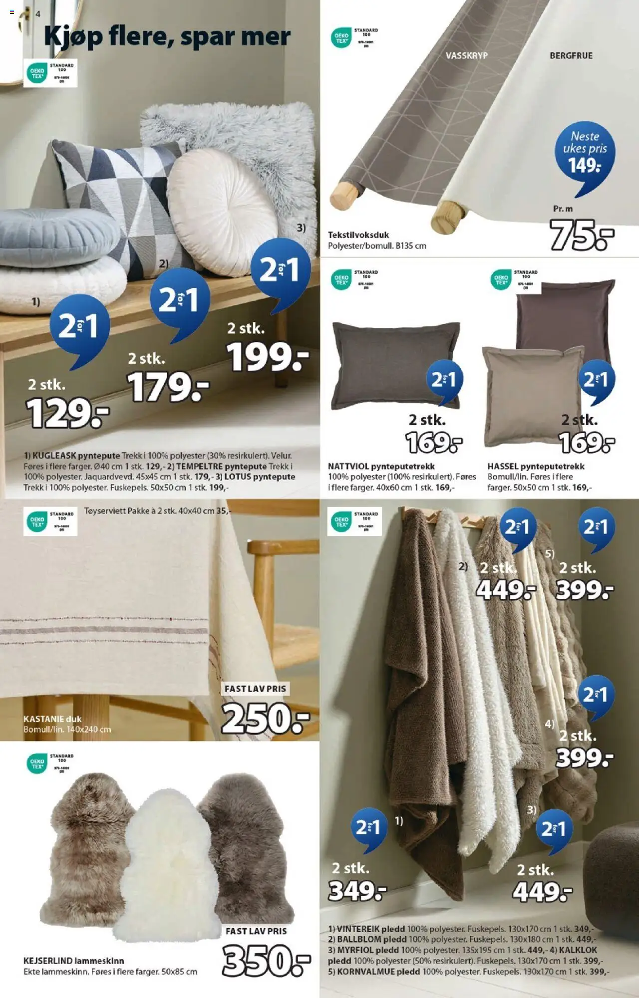  | Side: 4 | Produkter: Pledd, Суміш дитяча, Pyntepute, Sparris