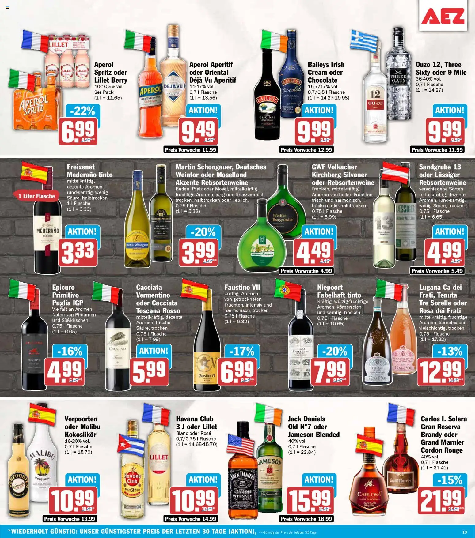 AEZ Prospekt 	 – gültig ab 04.05.2026 | Seite: 13 | Produkte: Havana club, Freixenet, Aperol, Whiskey
