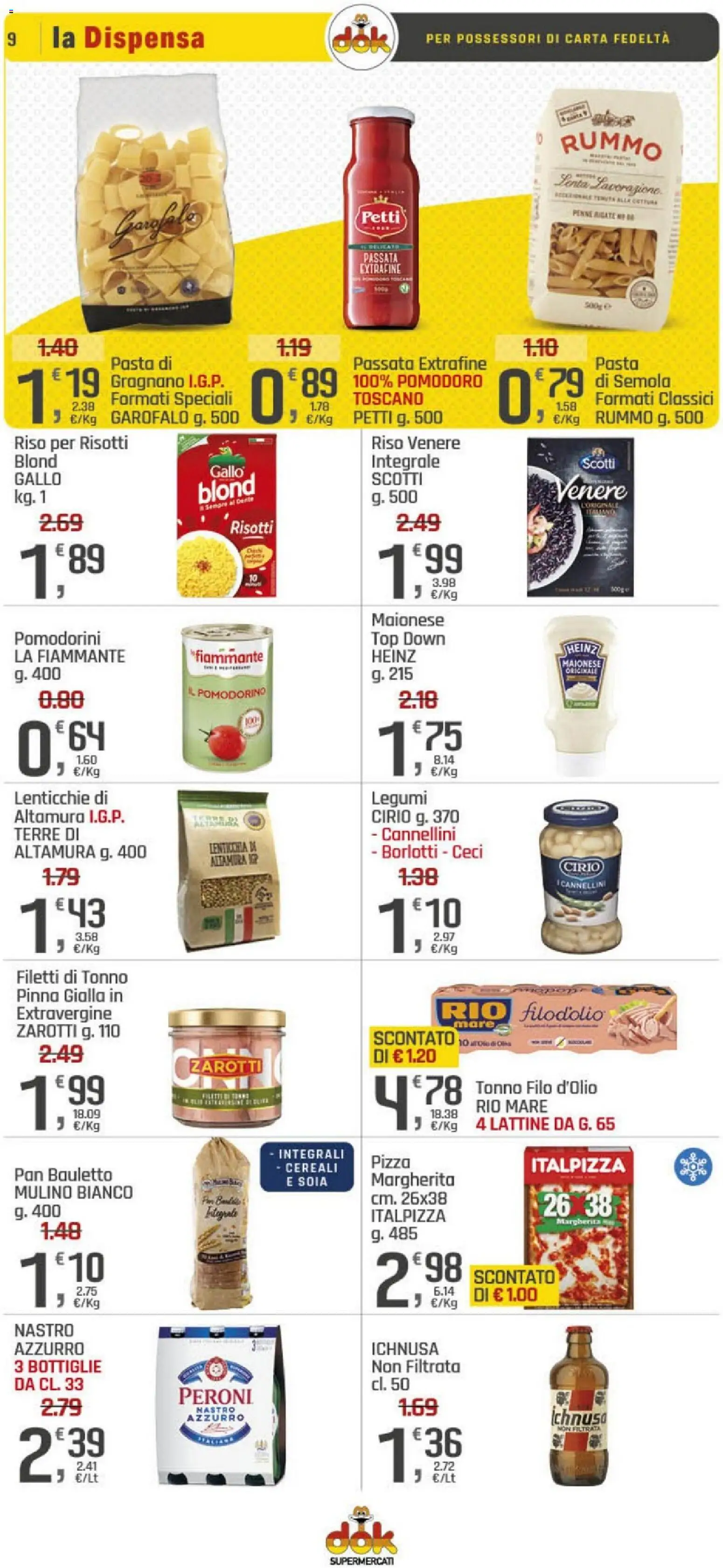 Volantino DOK del 19.02.2026 | Pagina: 9 | Prodotti: Lenticchie, Maionese, Top, Tonno