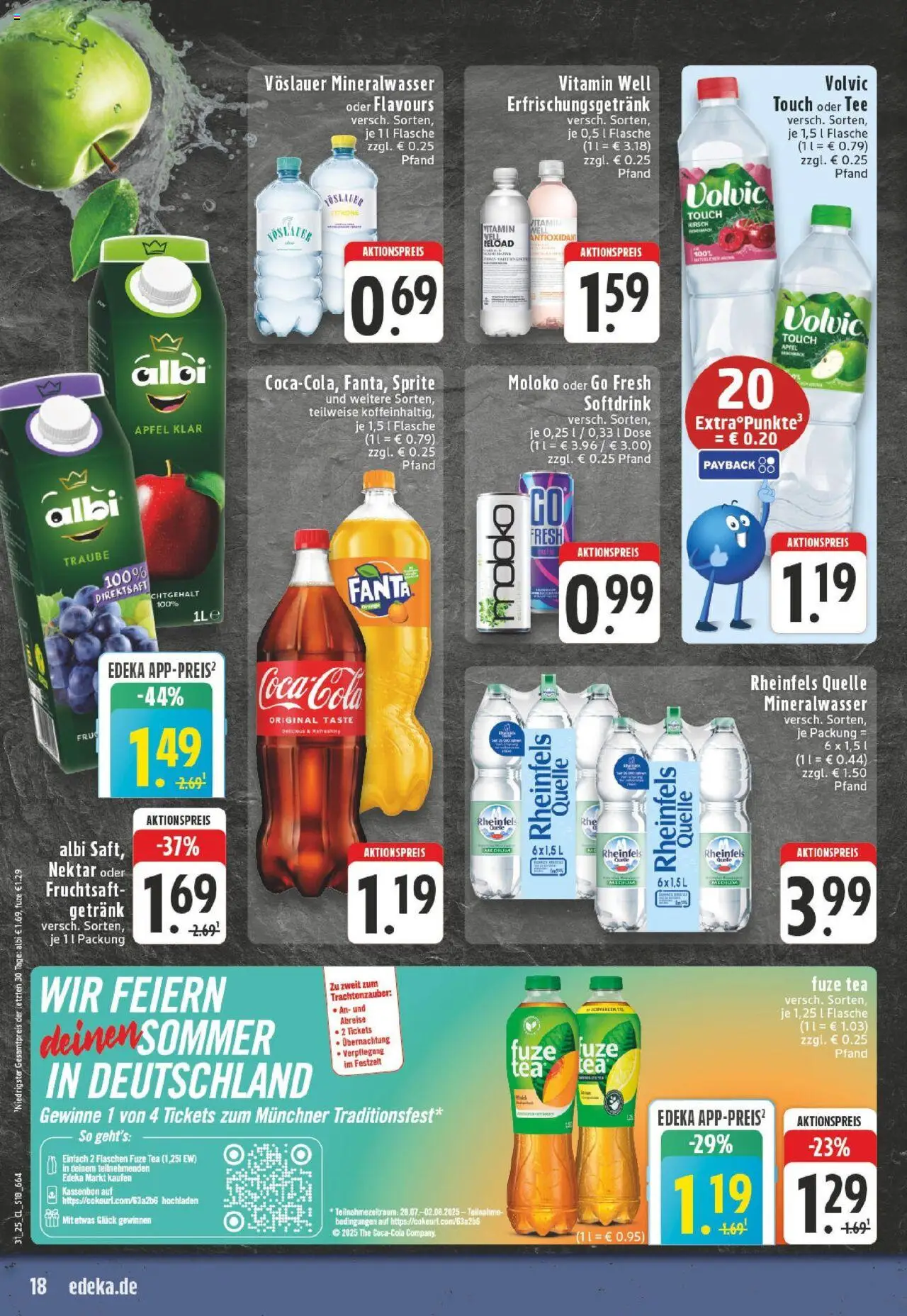 Edeka prospekt Hennef - Uckerath	 - gültig ab dem 27.07.2025 | Seite: 18 | Produkte: Äpfel, Volvic touch, Tee, Rheinfels quelle
