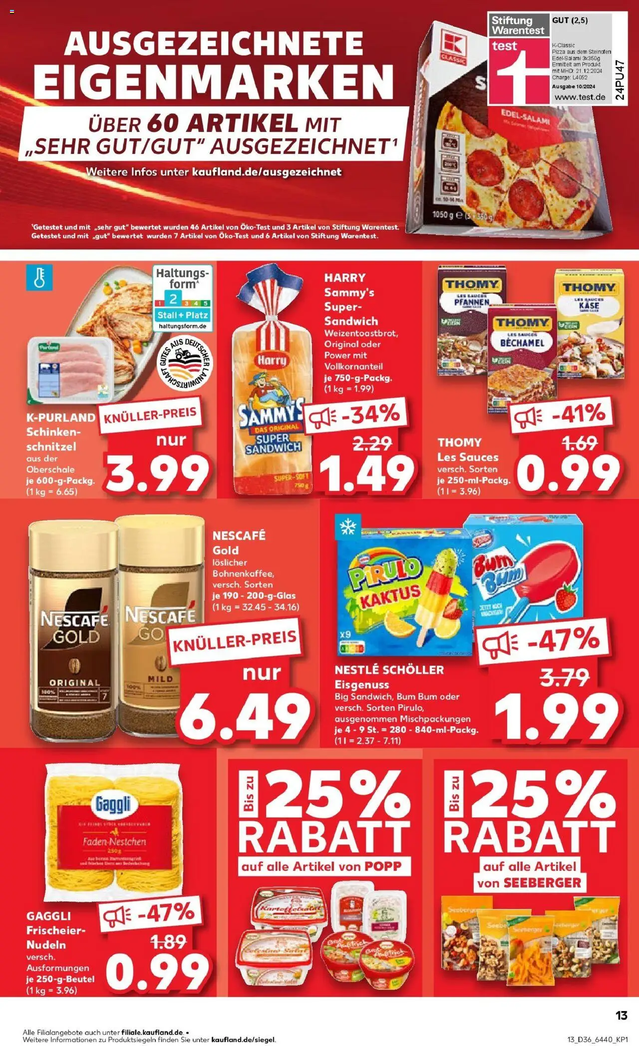 Kaufland prospekt Rüsselsheim Am Main	 – gültig ab 07.09.2025 | Seite: 13 | Produkte: Thomy les sauces, Käse, Toast, Pizza