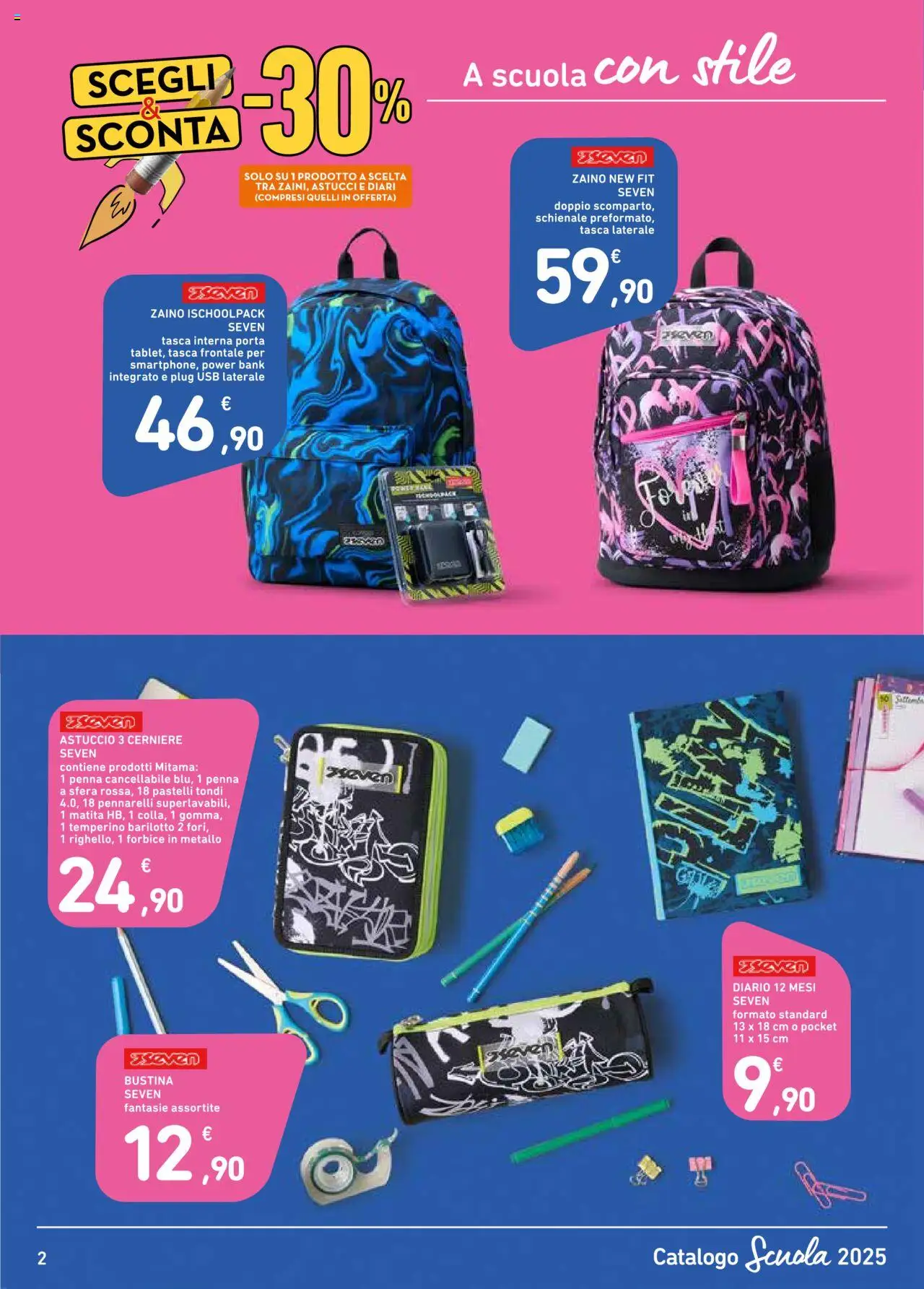 Volantino Conad del 17.07.2025 | Pagina: 2 | Prodotti: Power bank, Forbice, Temperino, Pennarelli
