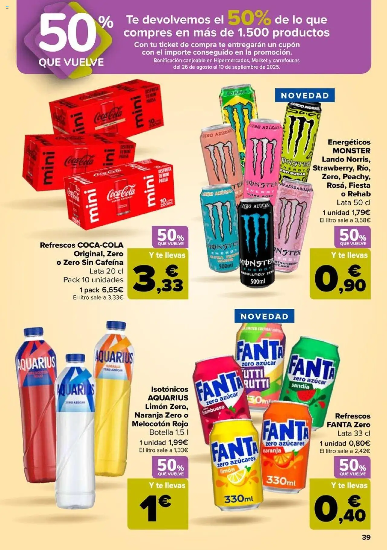 Carrefour folleto │ válido desde el 08.08.2025 | Página: 39 | Productos: Té, Melocotón rojo, Sandía