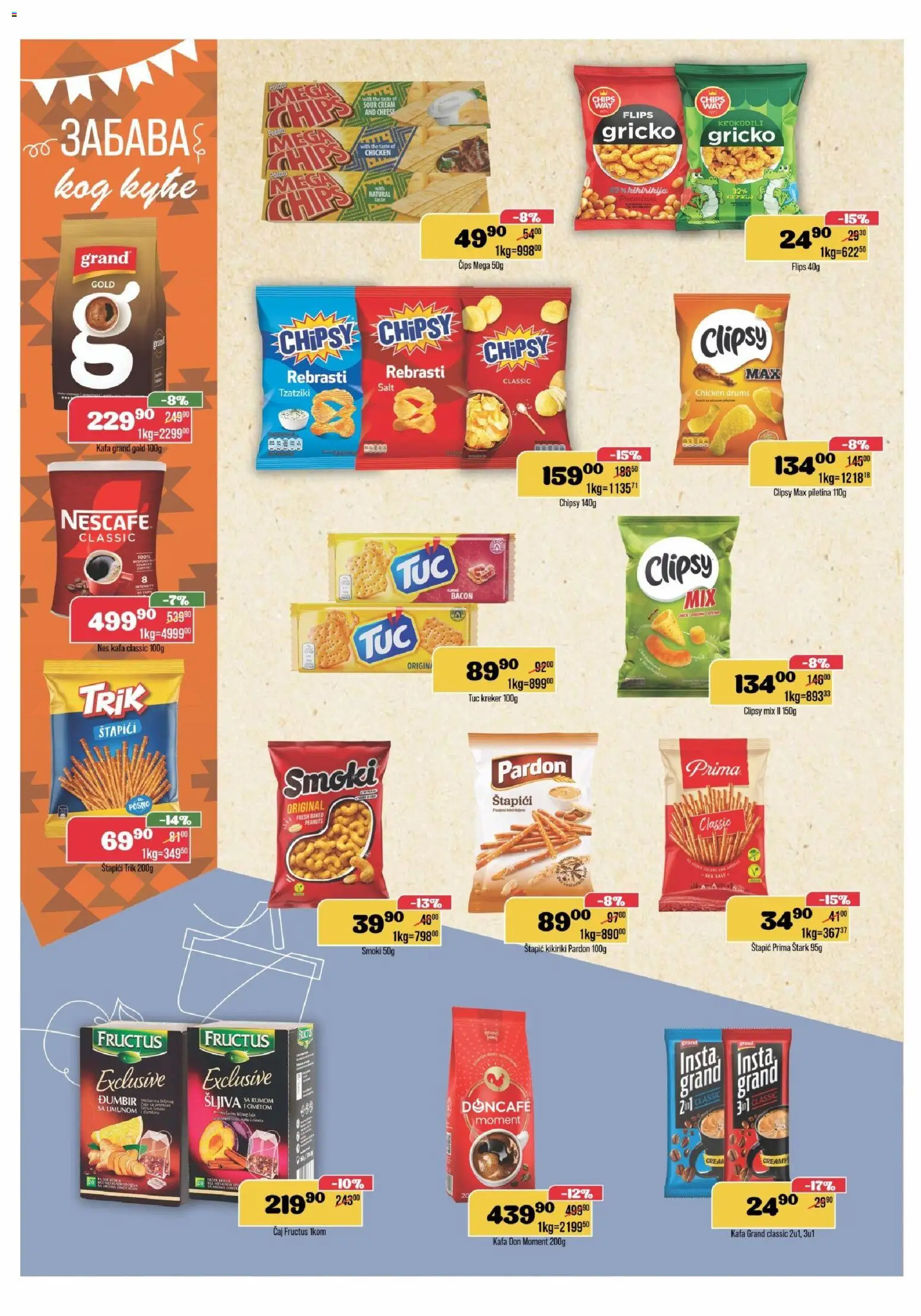 Europrom katalog - važi od 05.11.2025 | Strana: 8 | Proizvode: Čips, Kikiriki, Kafa, Čaj