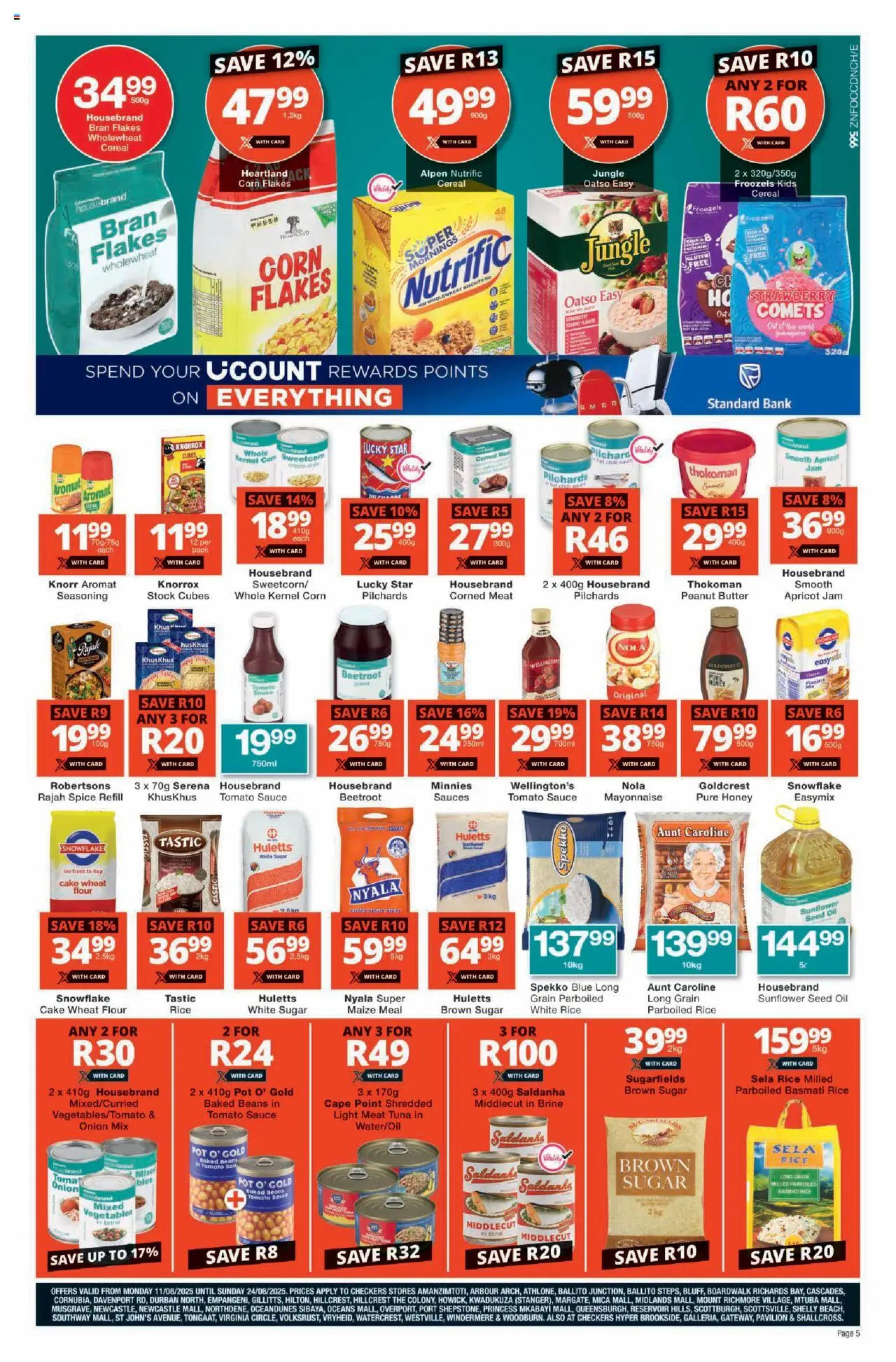 Checkers Specials │ valid from 11.08.2025 | Page: 5 | Products: Cake, Flour, Jam, Mayonnaise