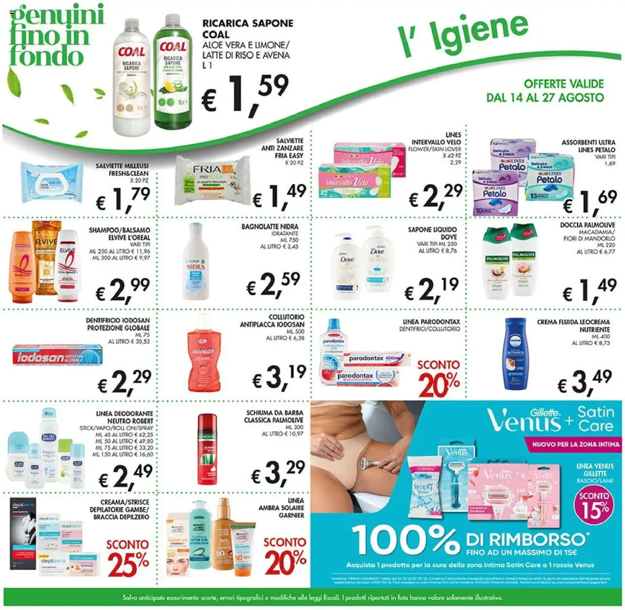 Volantino Coal del 14.08.2025 | Pagina: 22 | Prodotti: Deodorante, Dentifricio, Collutorio, Aloe vera